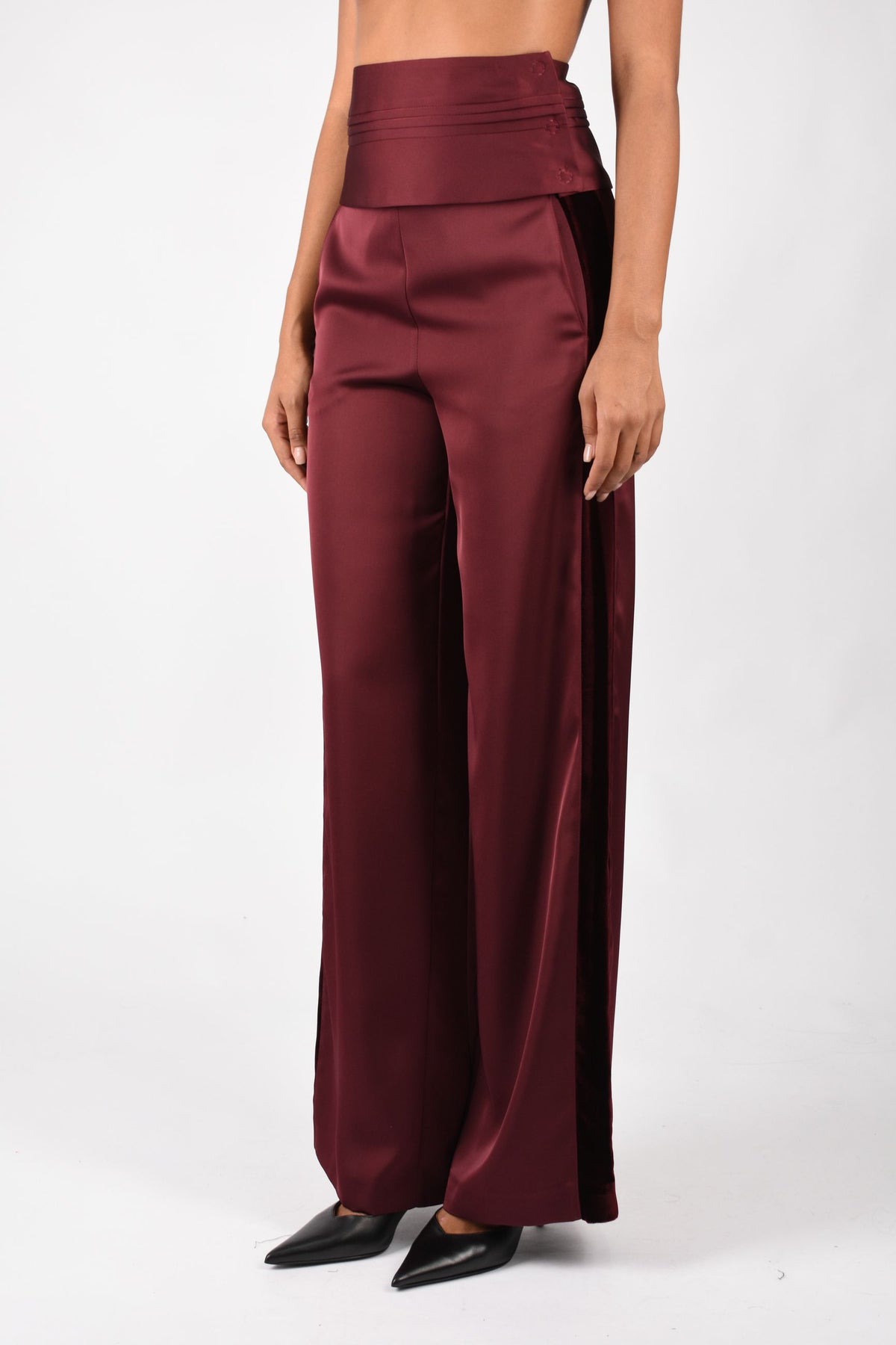 Pantaloni in raso heavy A26CEPA10201