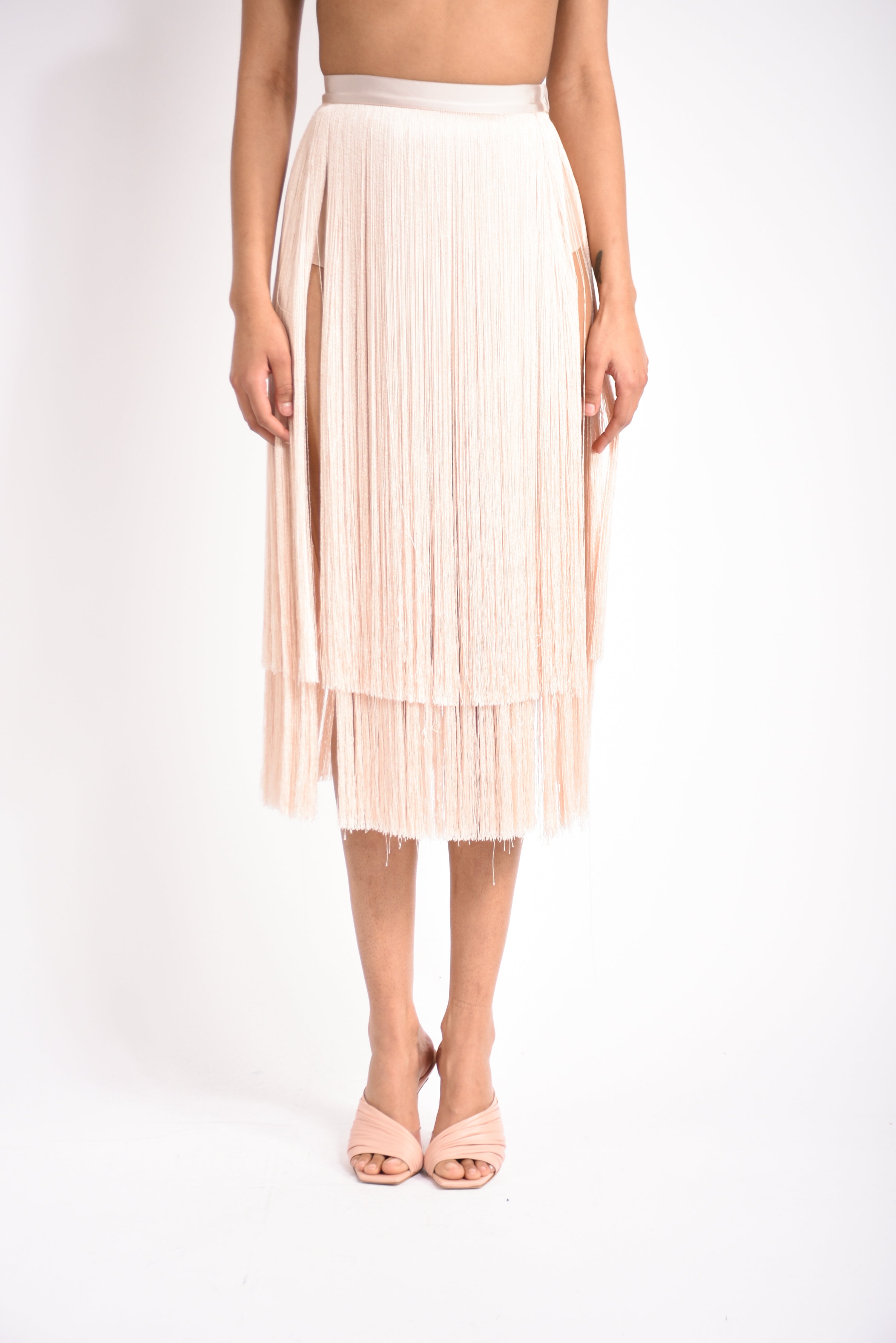 Gonna midi con frange