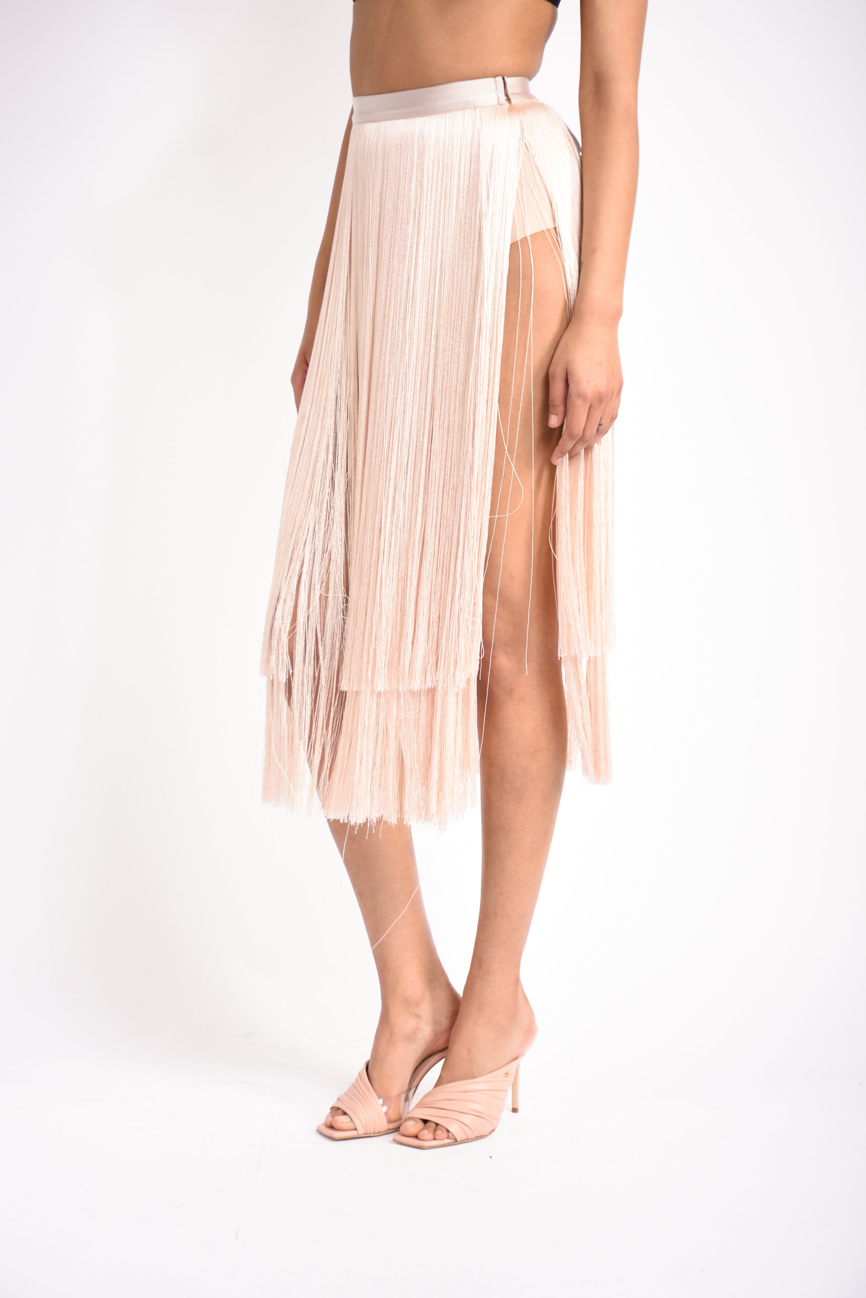 Gonna midi con frange