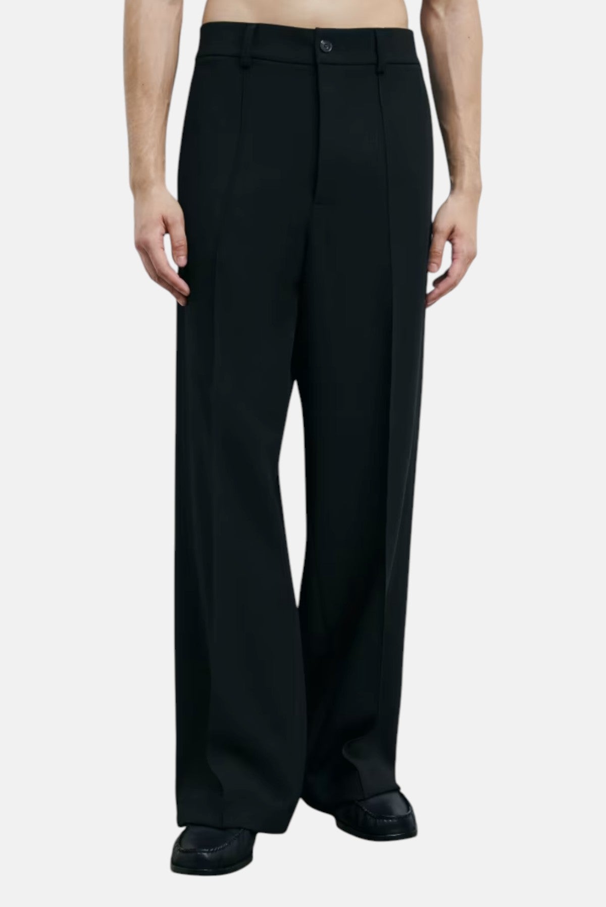 Pantaloni dritti in fresco lana