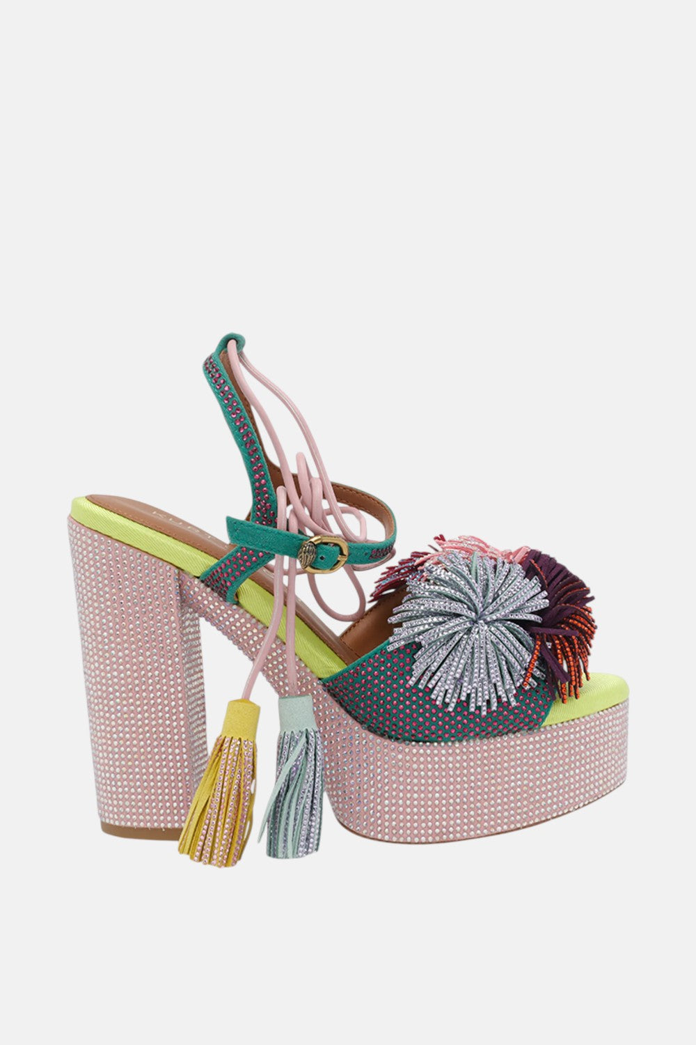 sandali pom pom tie platform