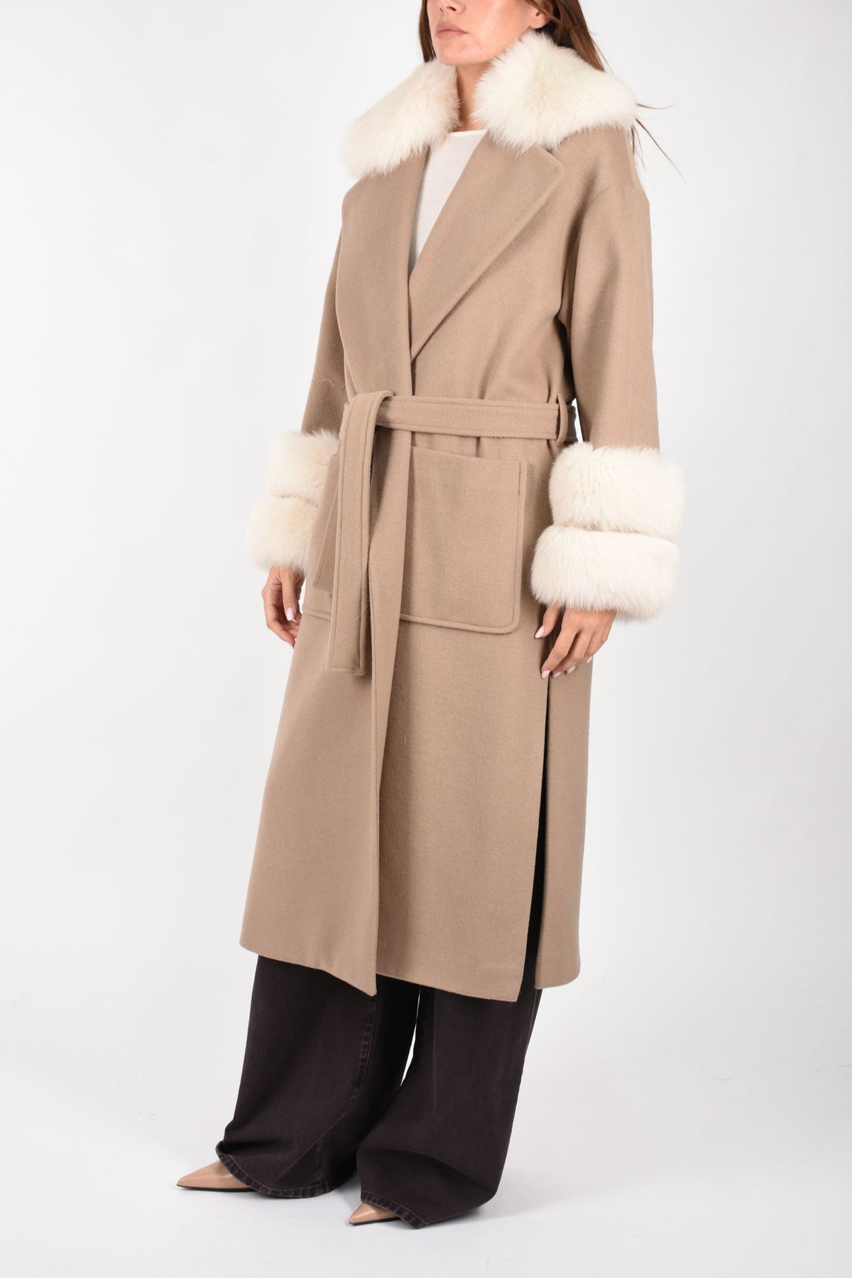 CAPPOTTO IN LANA E VOLPE CD1240