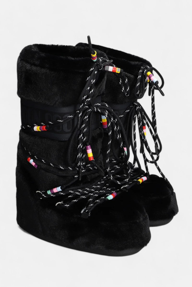 stivali modello icon faux fur beads