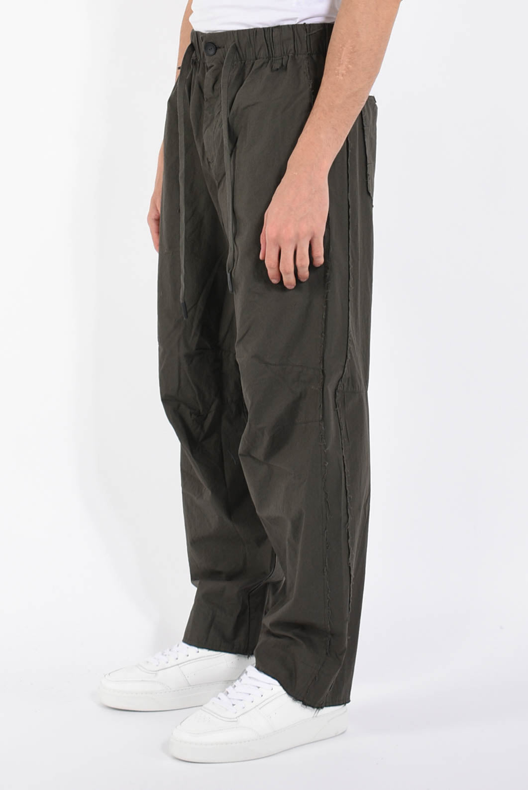 Pantaloni cropped in cotone