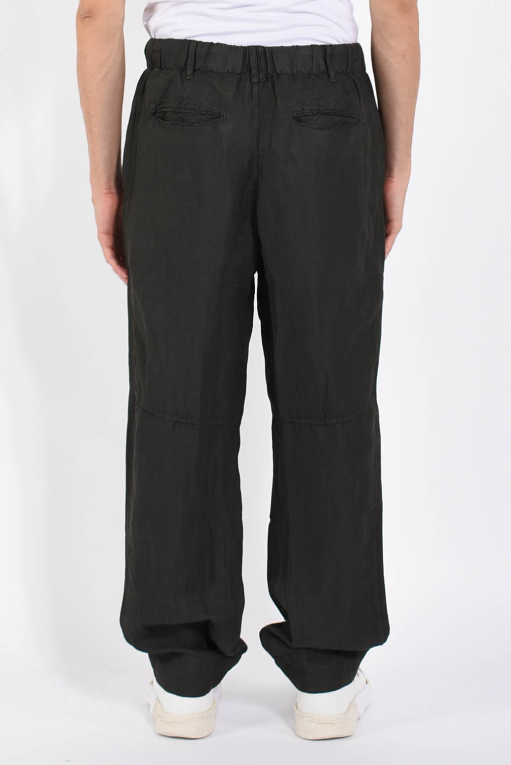 Pantaloni cropped in lino