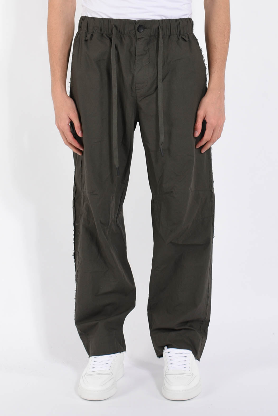 Pantaloni cropped in cotone