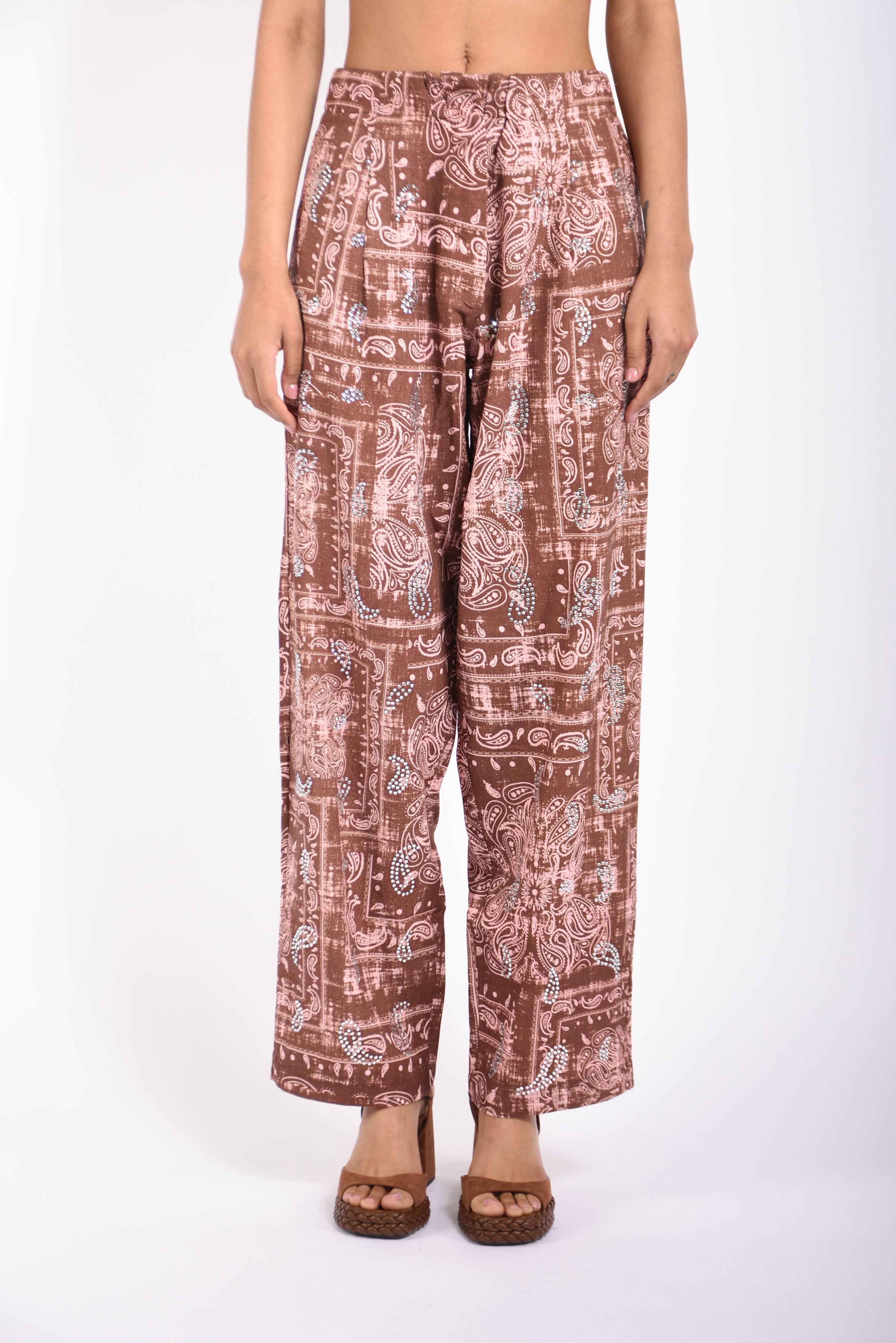 pantaloni in misto lino