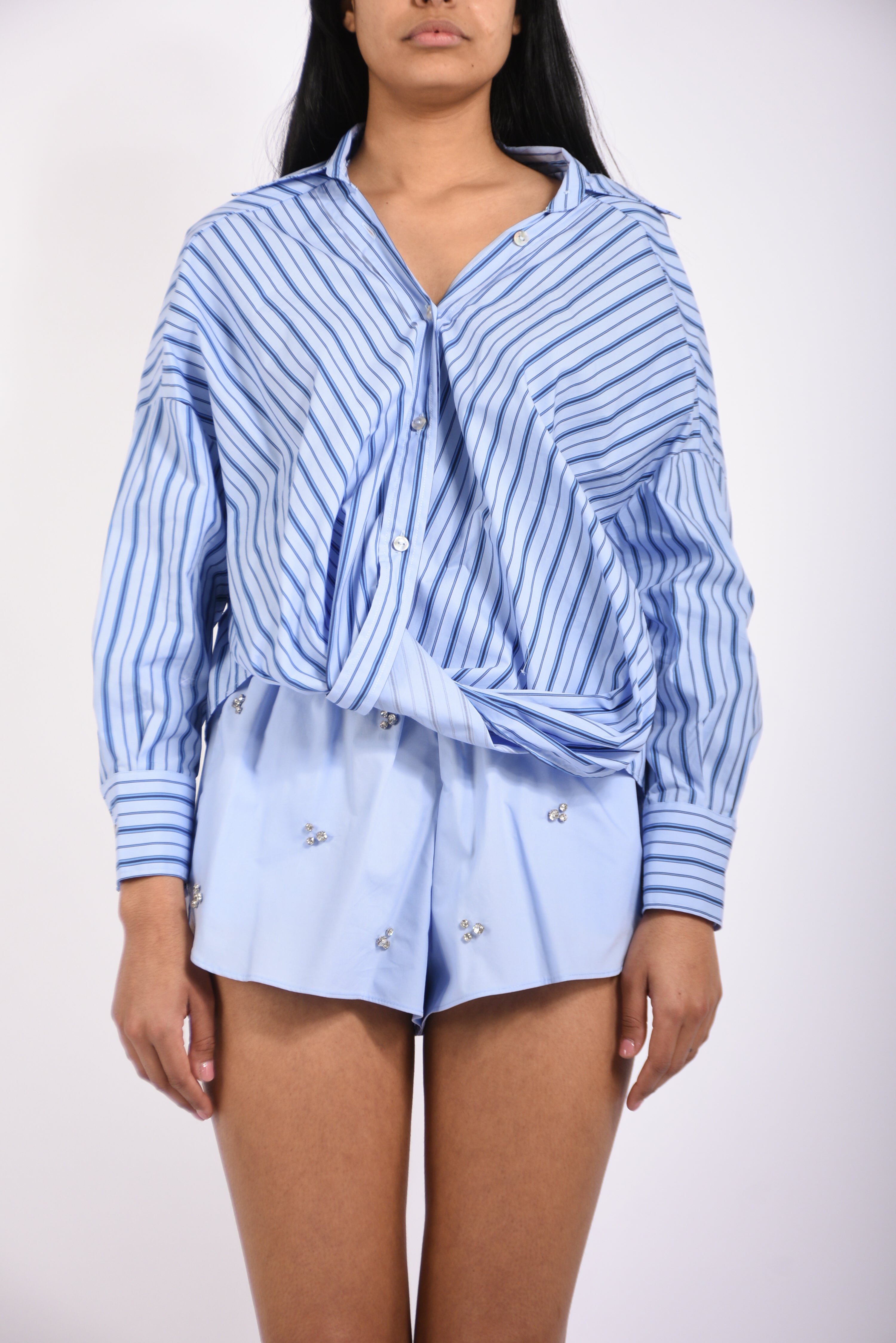 camicia in cotone a righe