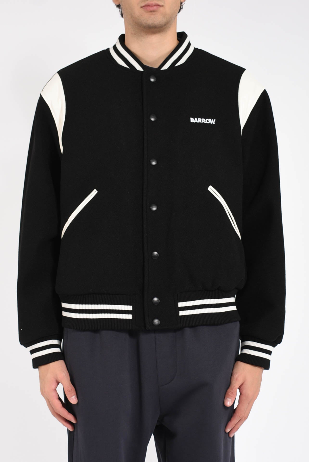 Bomber con patch in lana