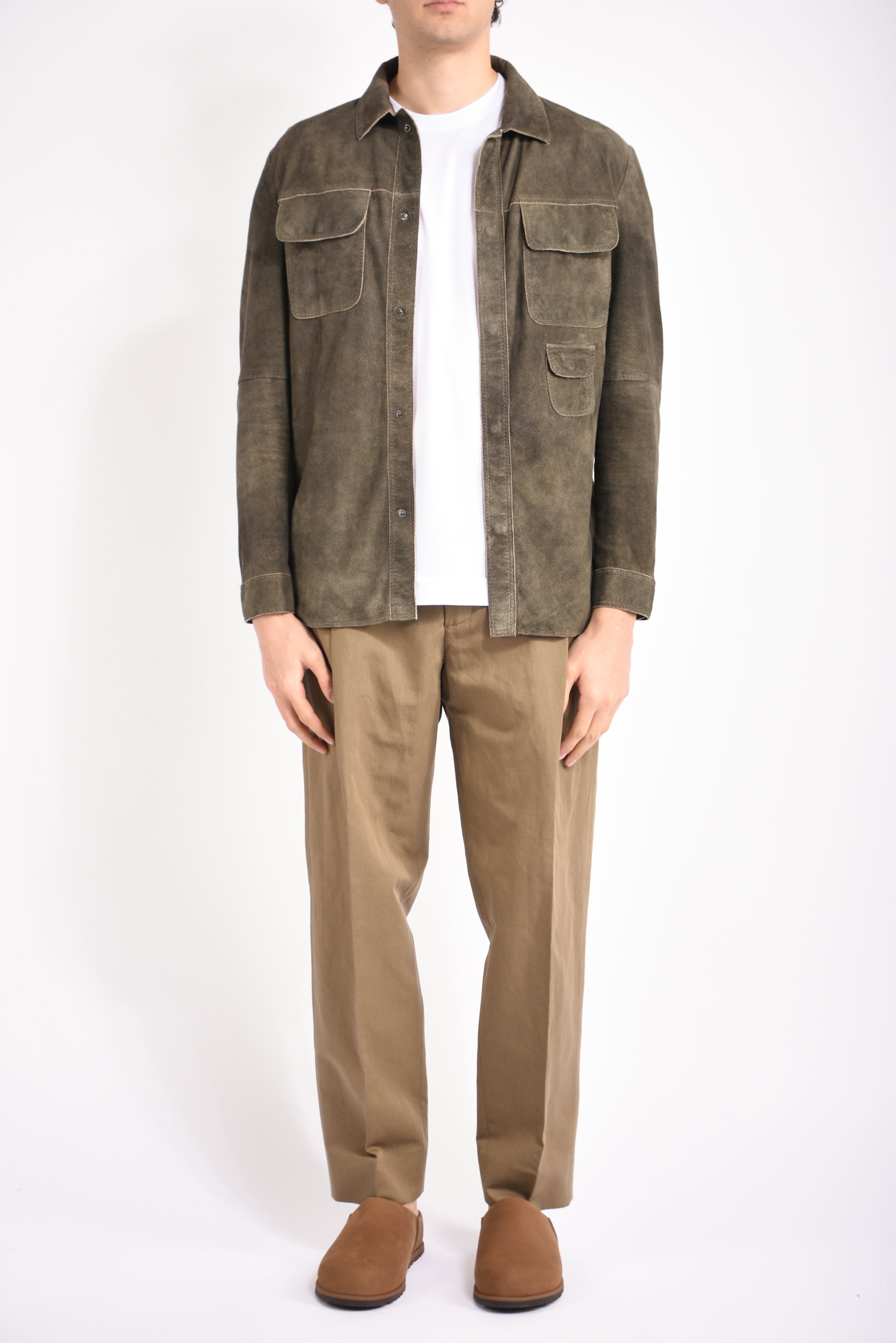 Overshirt in camoscio lavato