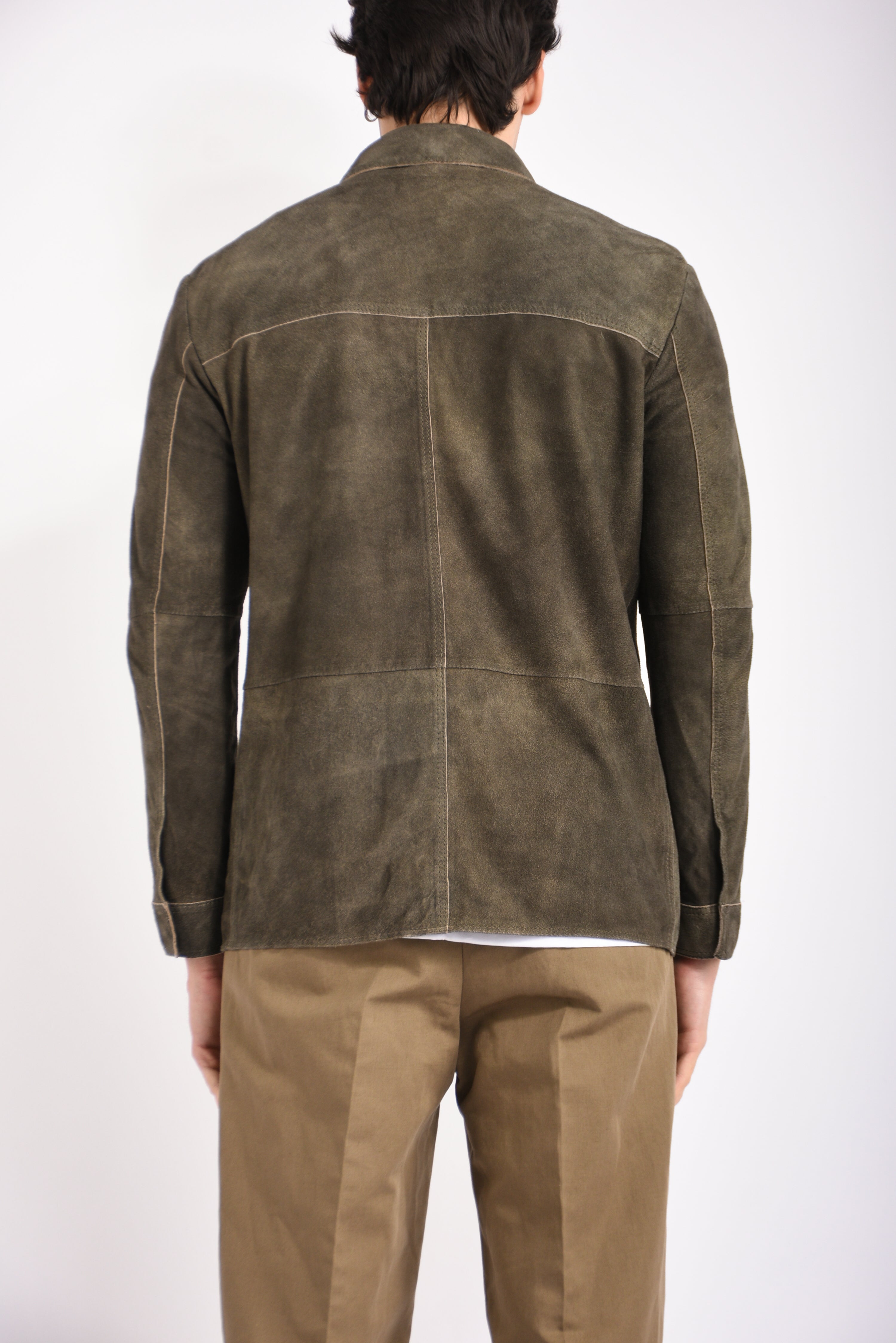 Overshirt in camoscio lavato