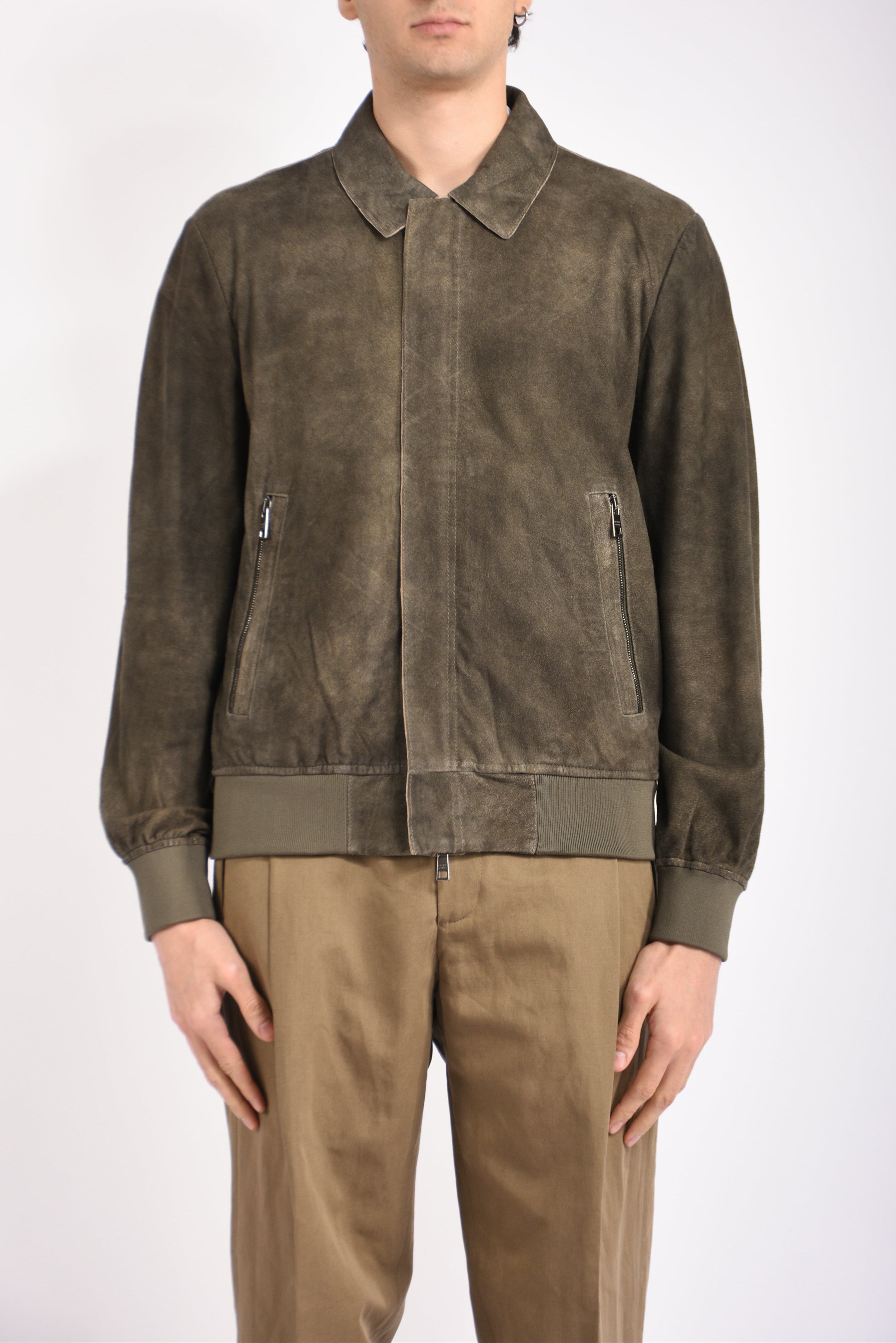 Bomber in camoscio lavato