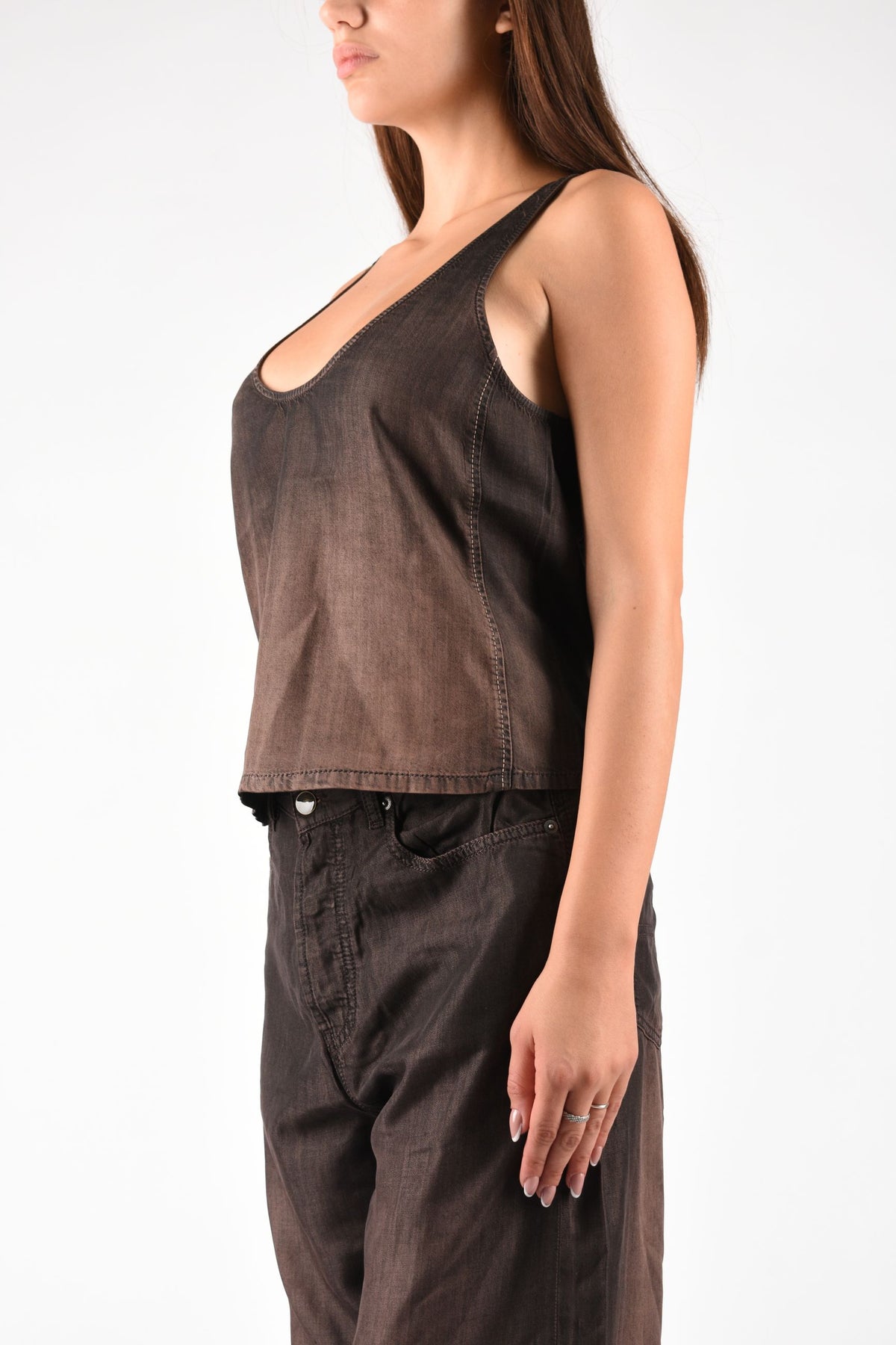 Canotta in denim fluido spalmato
DE NORIAN-S A23282068YF
