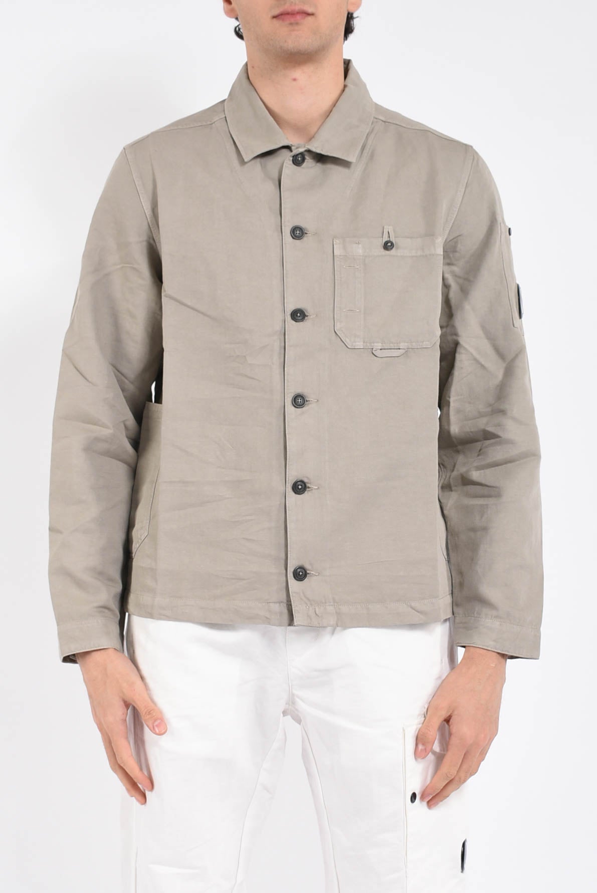Overshirt in cotone e lino