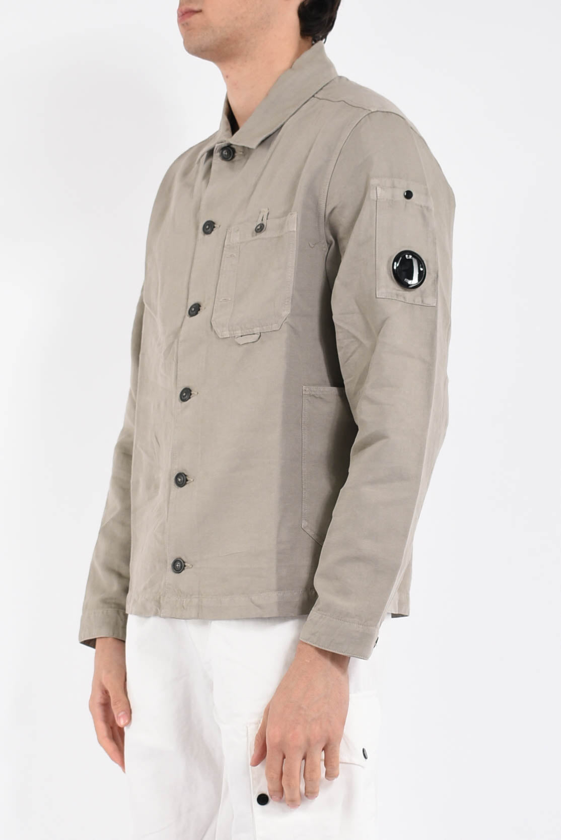 Overshirt in cotone e lino