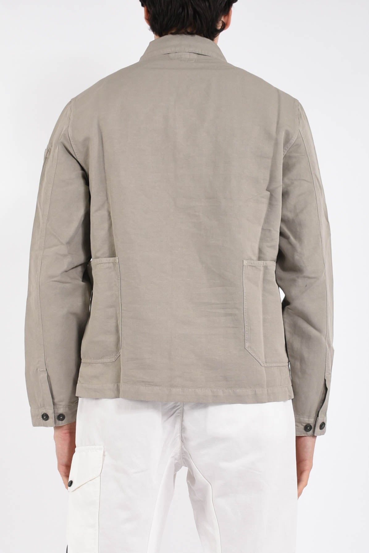 Overshirt in cotone e lino