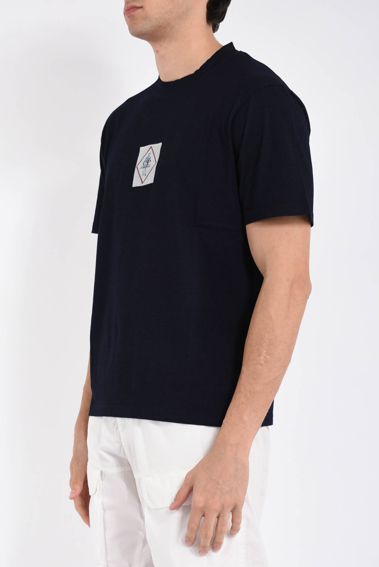 T-shirt indigo jersey di cotone 30/1