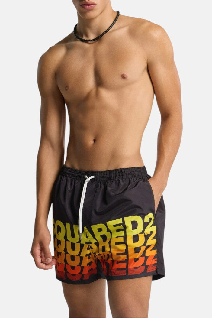 costume boxer con maxi stampa logo