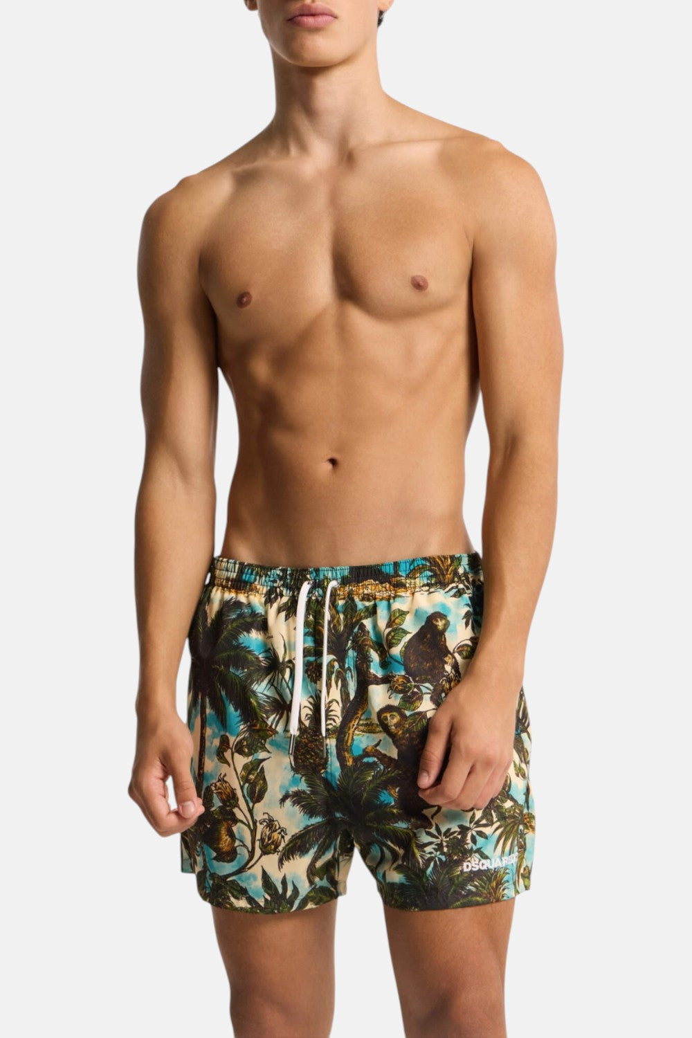 costume boxer con stampa tropicale