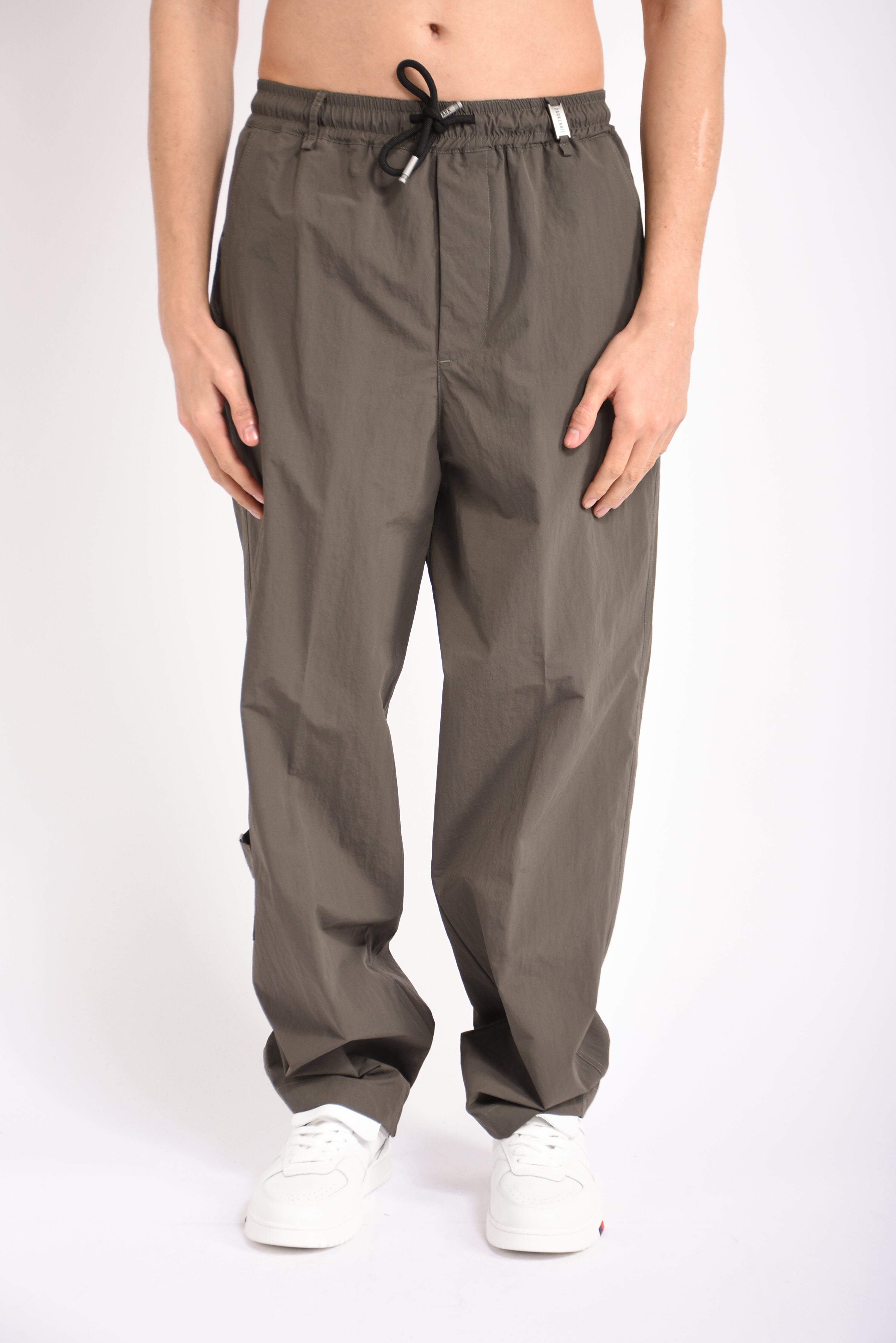 Pantaloni fondo largo in popeline