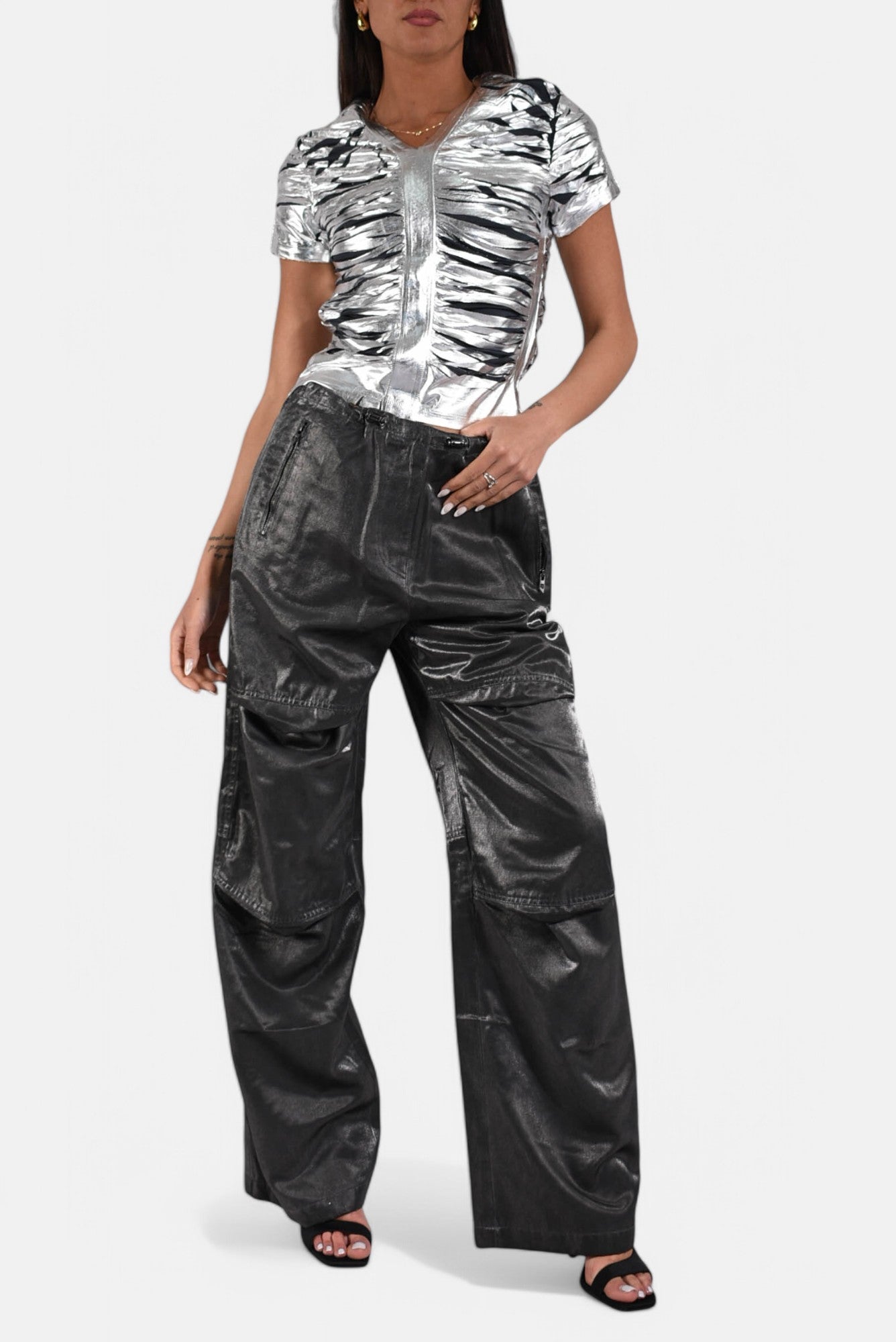 pantaloni cargo in raso p rodige