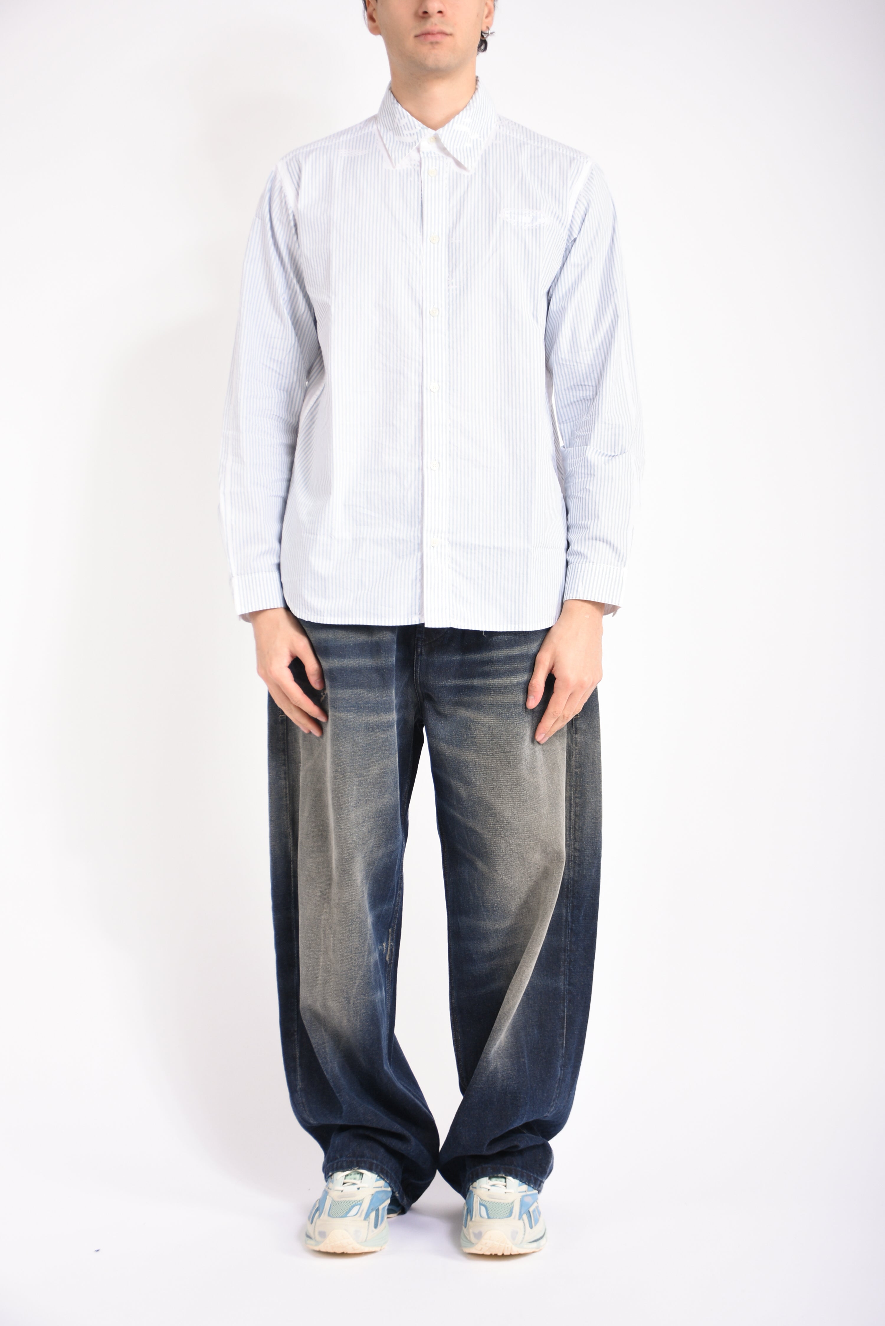 Camicia in popeline a righe