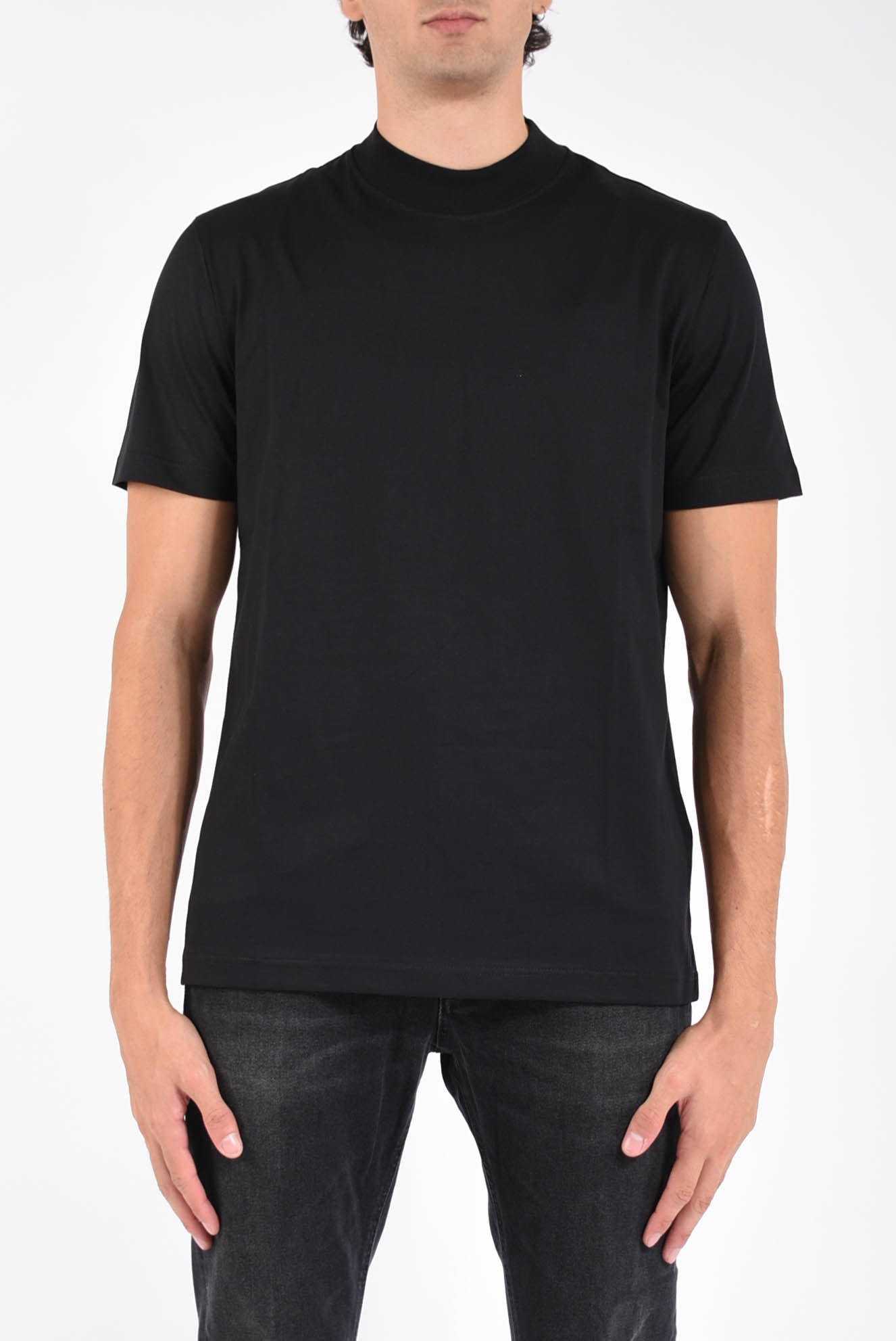 T-shirt collo lupetto over in jersey