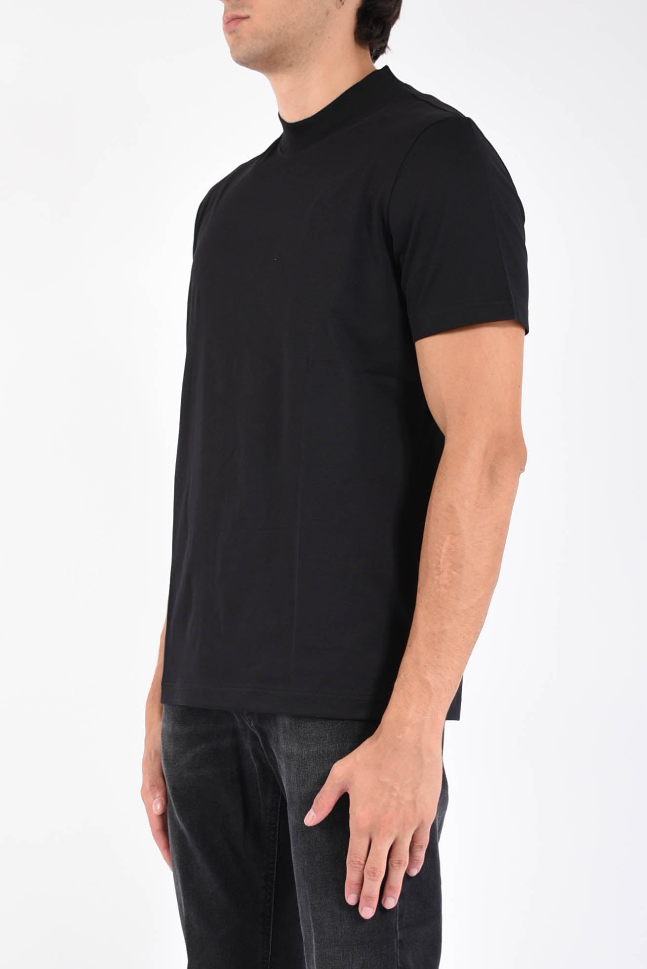 T-shirt collo lupetto over in jersey