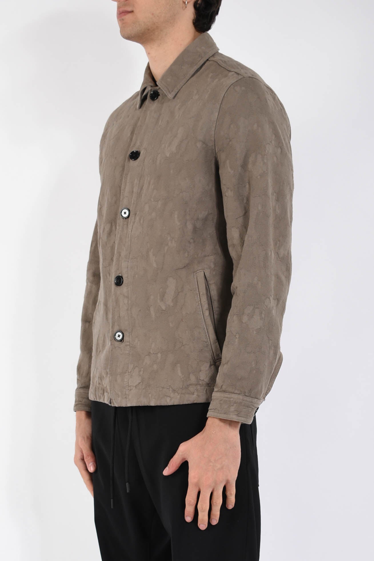 Overshirt in cotone camo