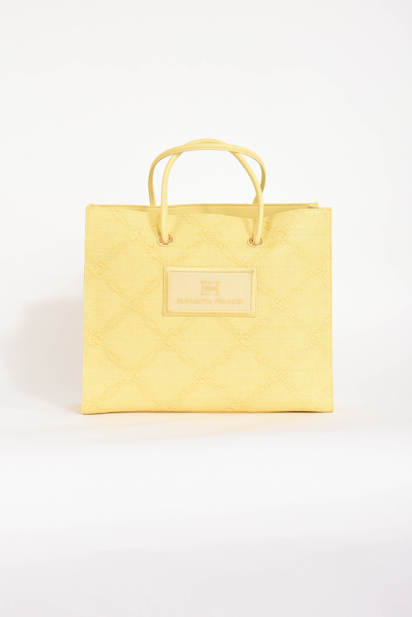 borsa shopper grande in rafia jacquard