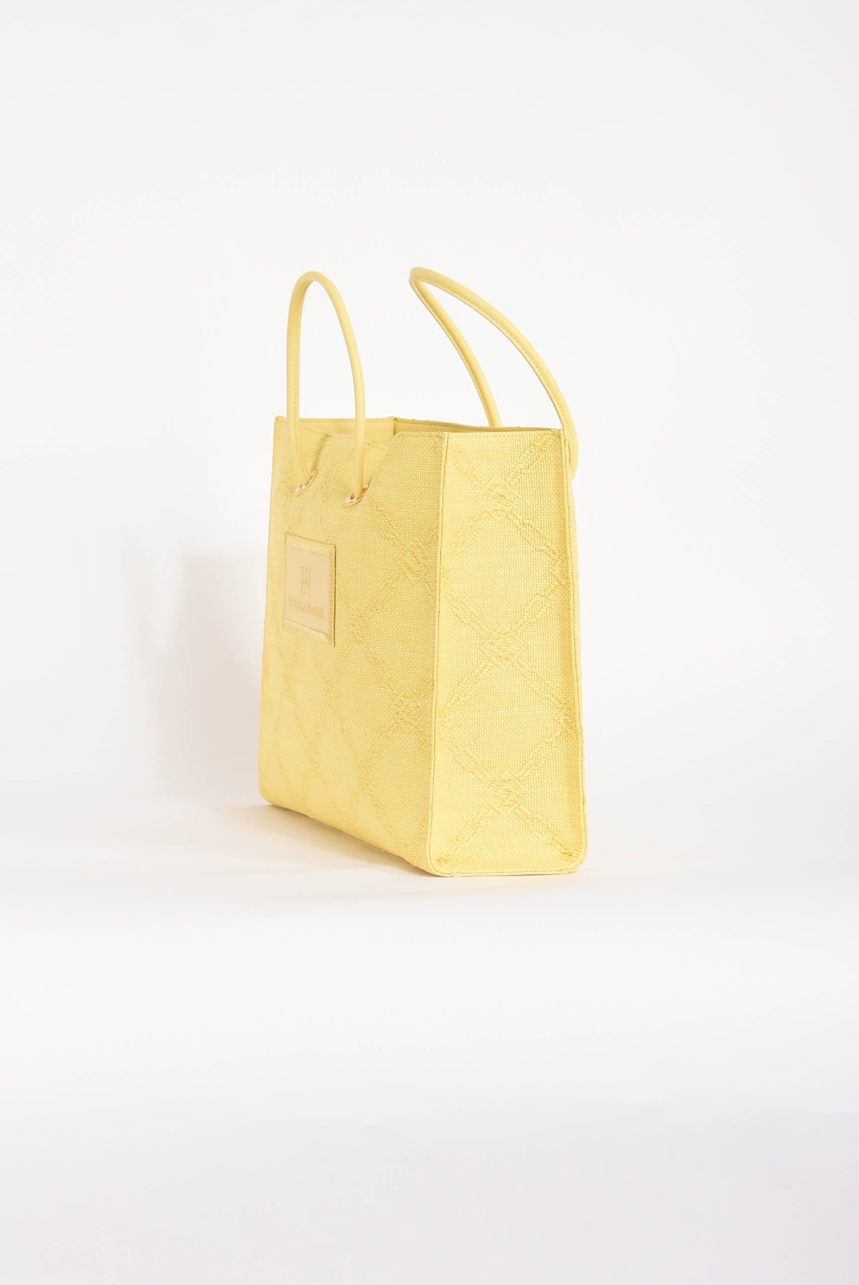 borsa shopper grande in rafia jacquard