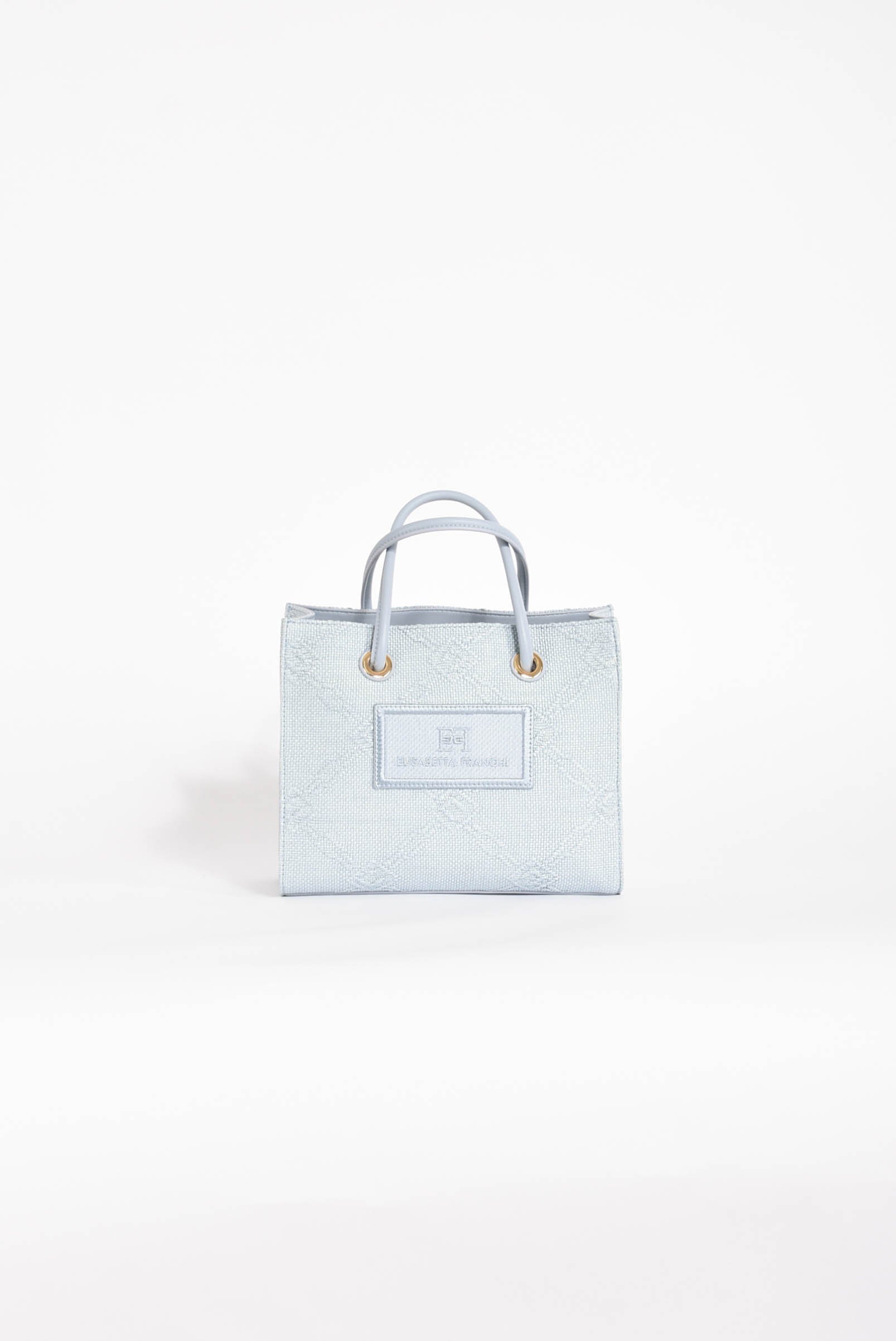borsa a tracolla piccola in rafia jacquard