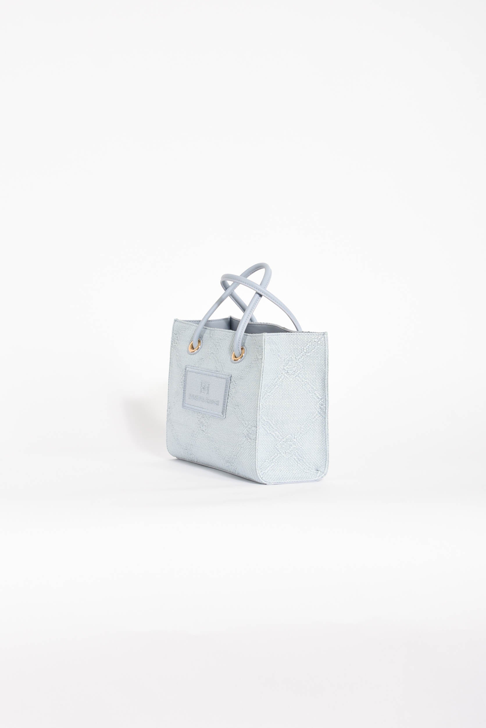 borsa a tracolla piccola in rafia jacquard
