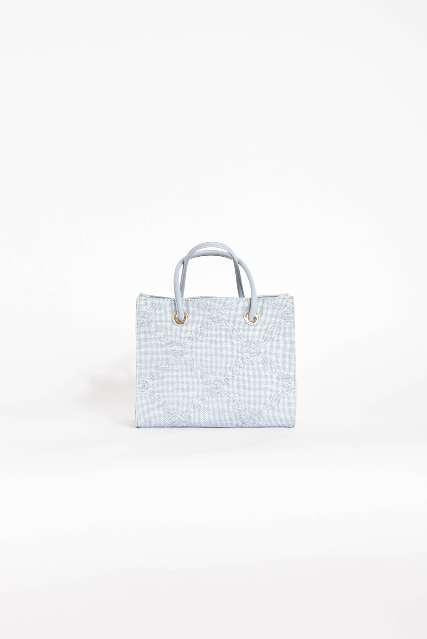 borsa a tracolla piccola in rafia jacquard