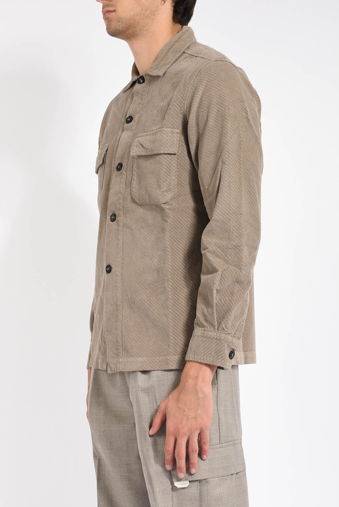 Overshirt in cotone diagonale