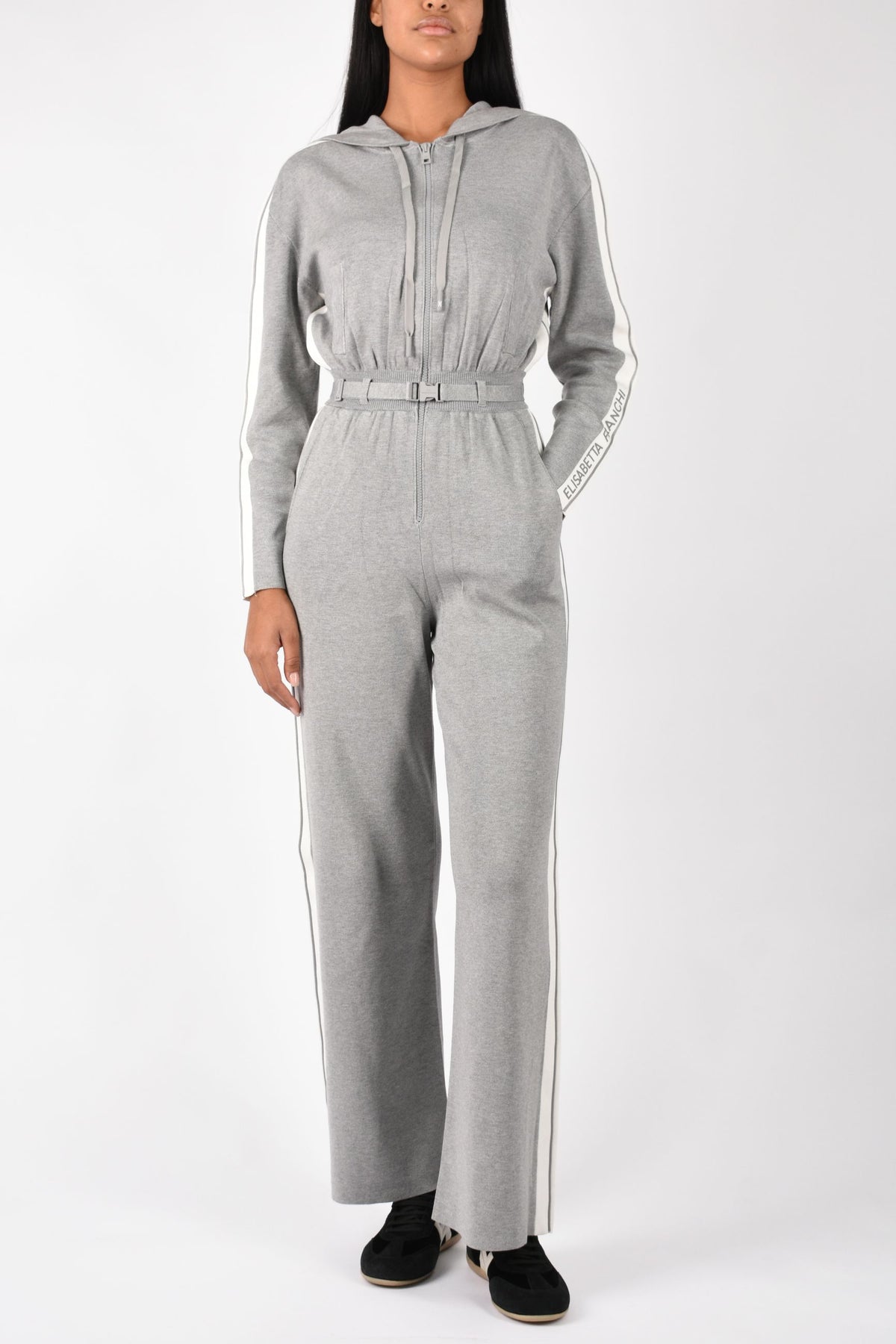 Tuta in maglia bicolore con logo KT71S66E2
