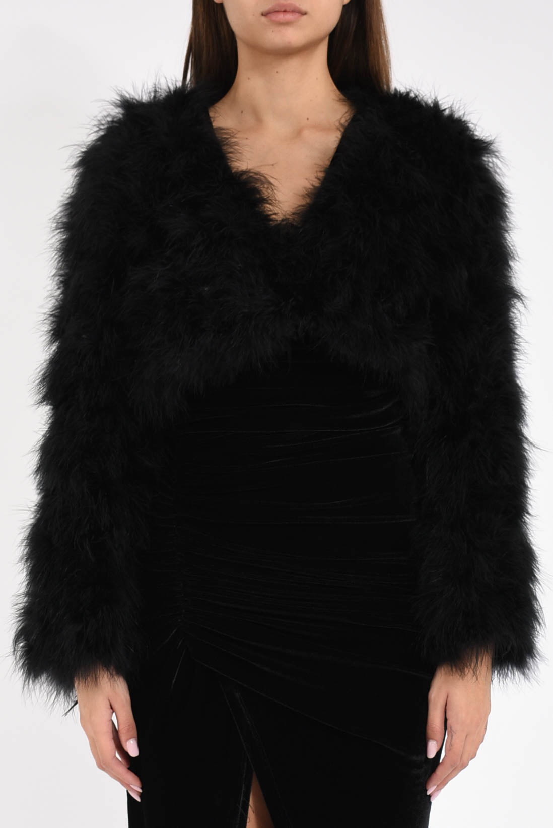 giacca in marabu fluffy