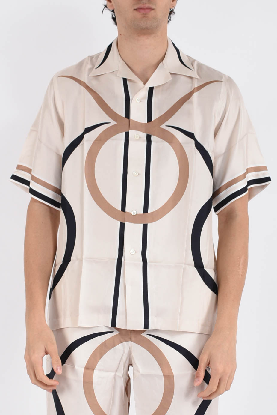 camicia stampata in seta