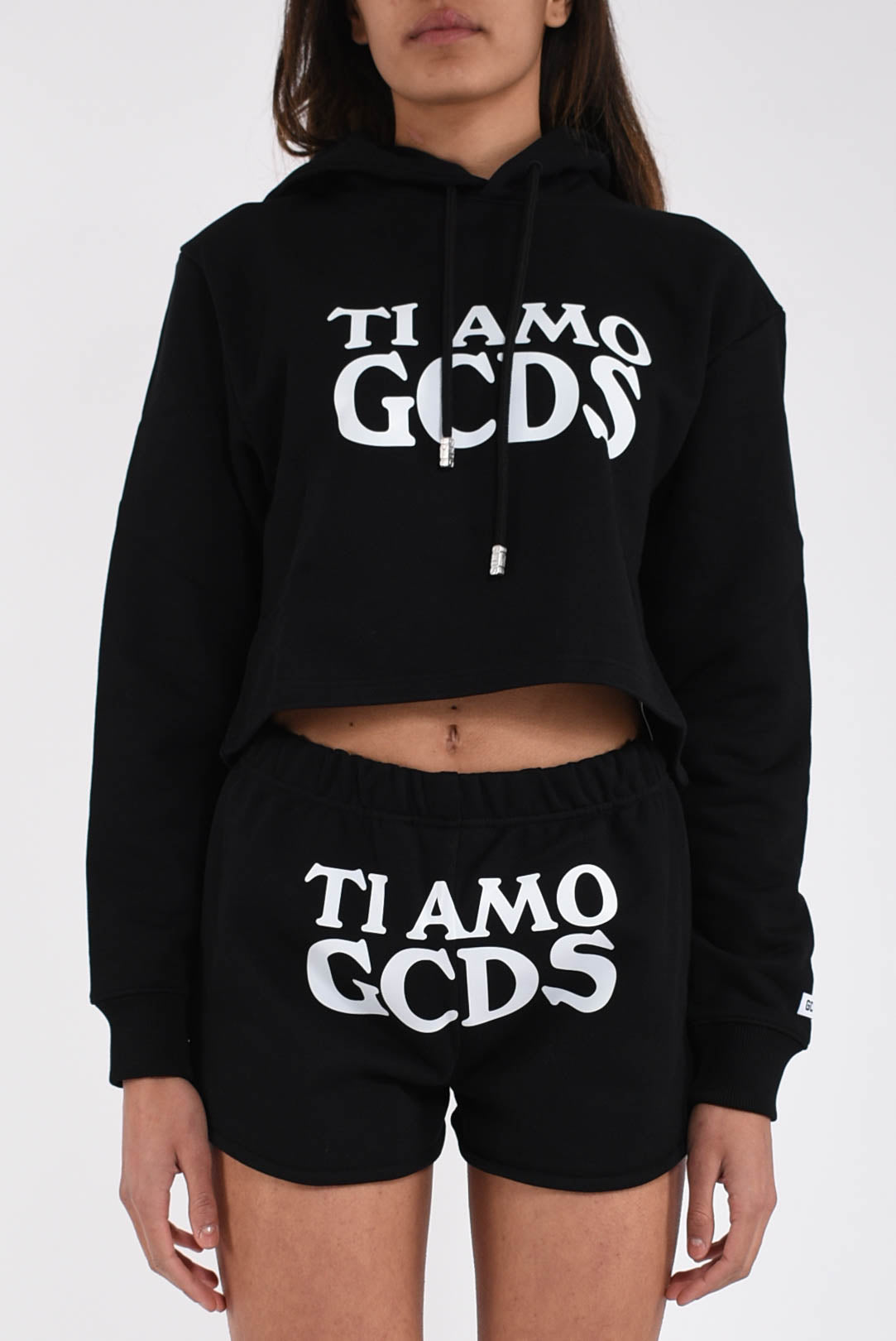 felpa cropped ti amo gcds
