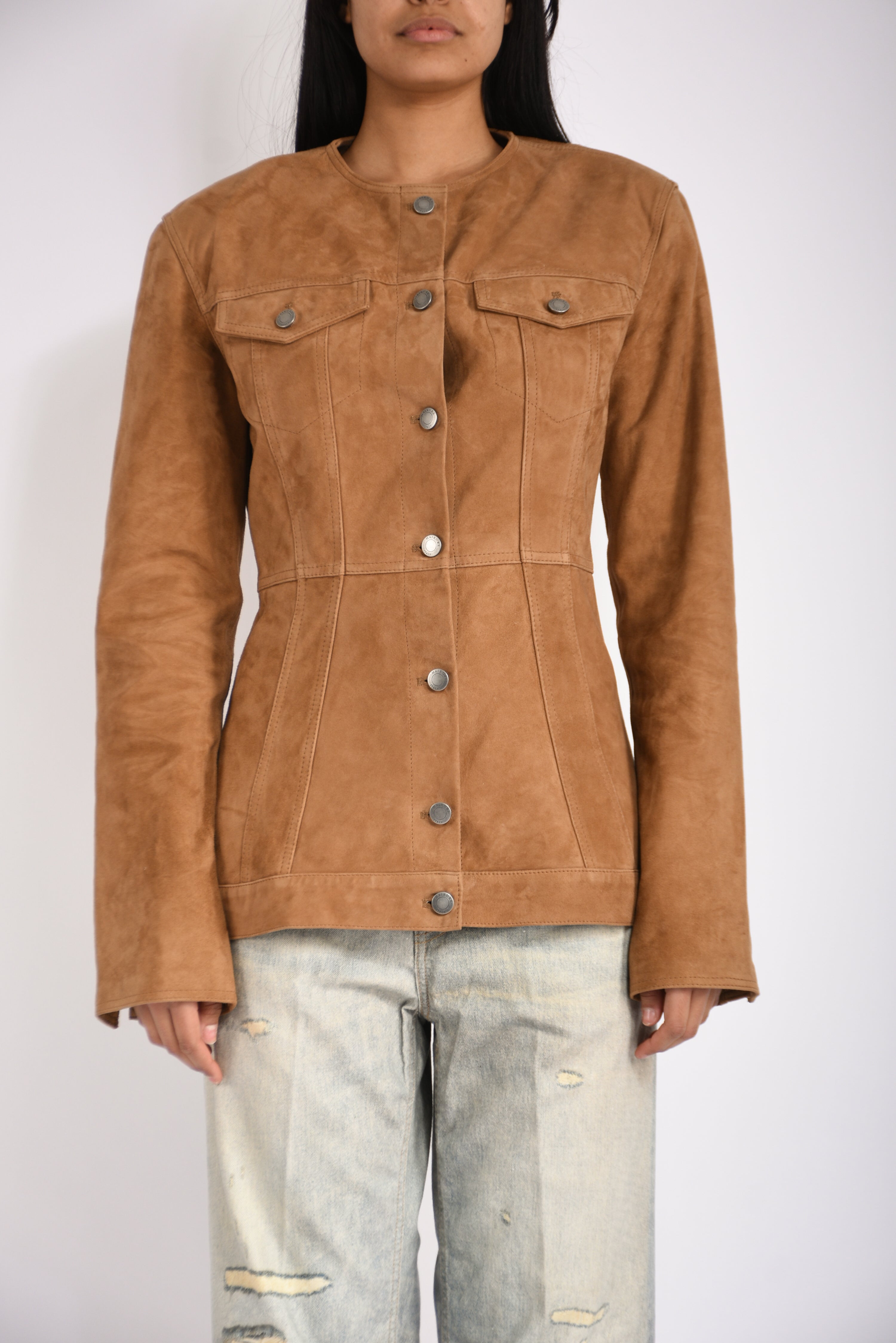 giacca in pelle temple suede