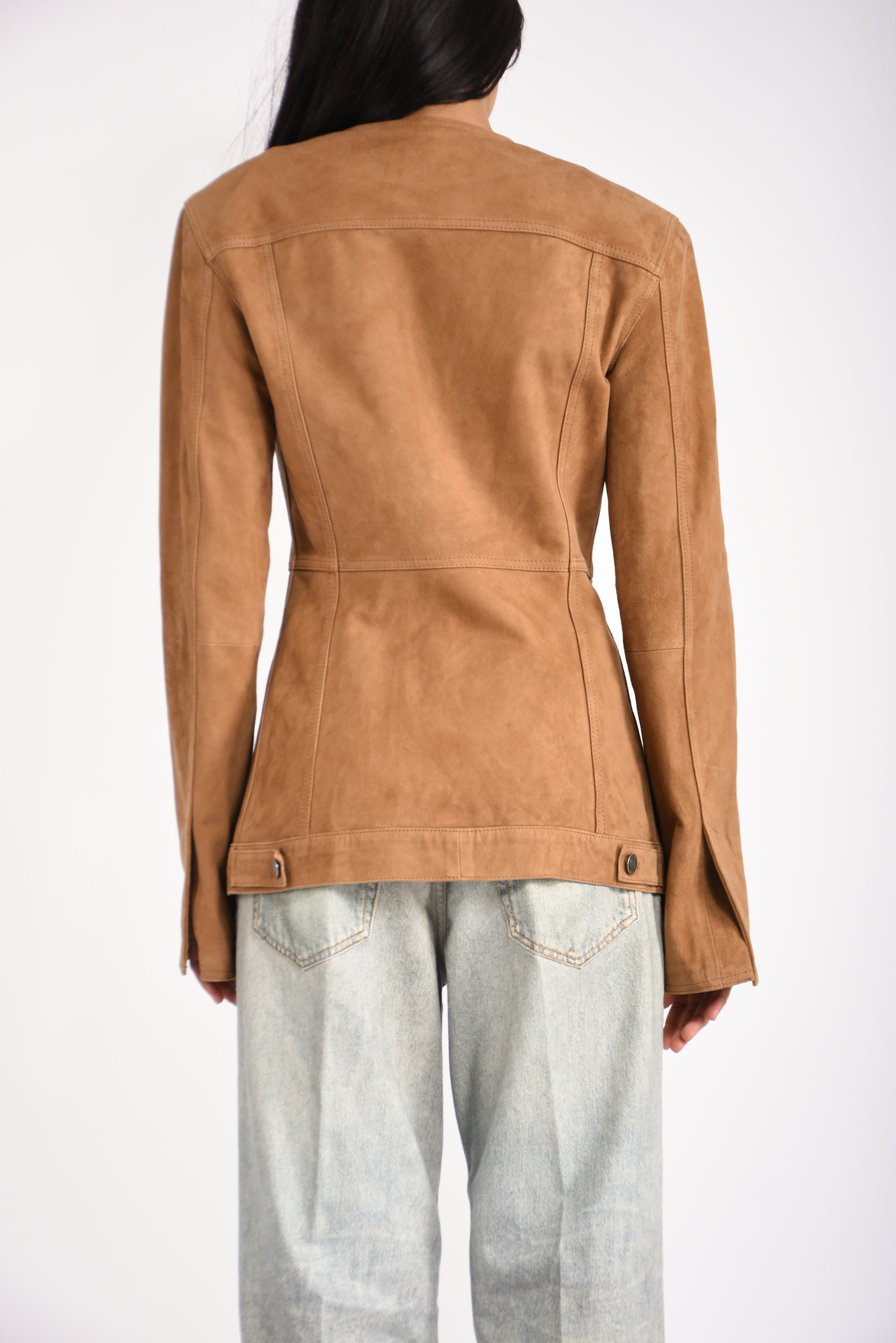 giacca in pelle temple suede