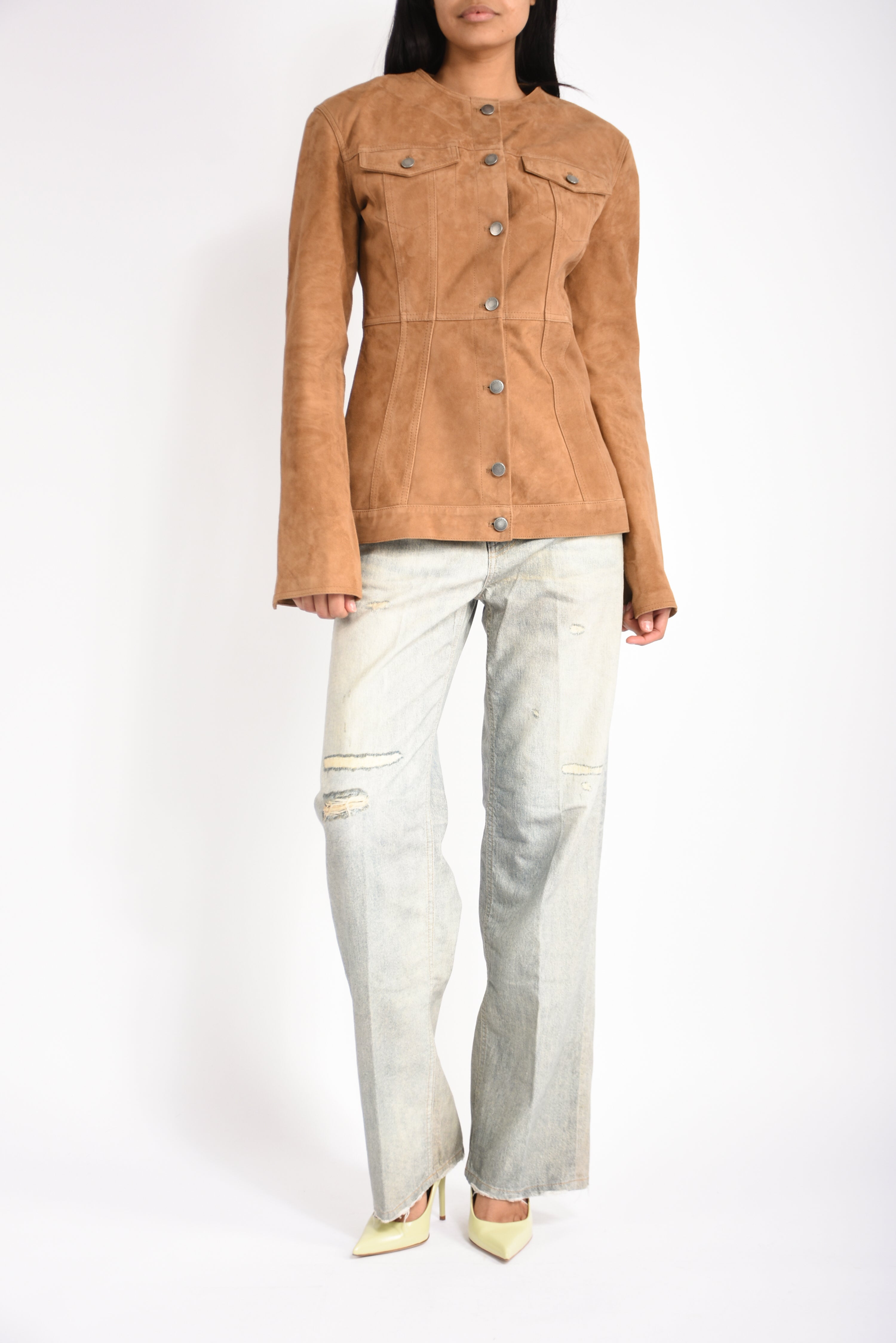 giacca in pelle temple suede