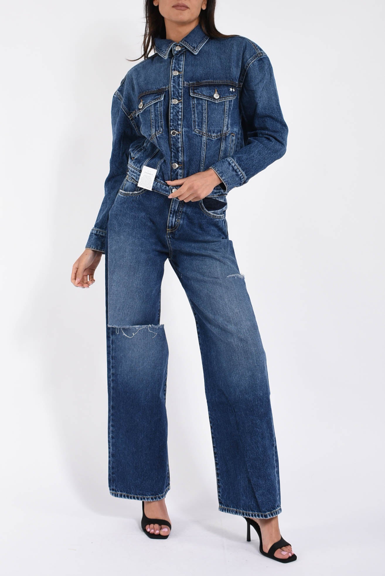 giubbino in denim modello lori