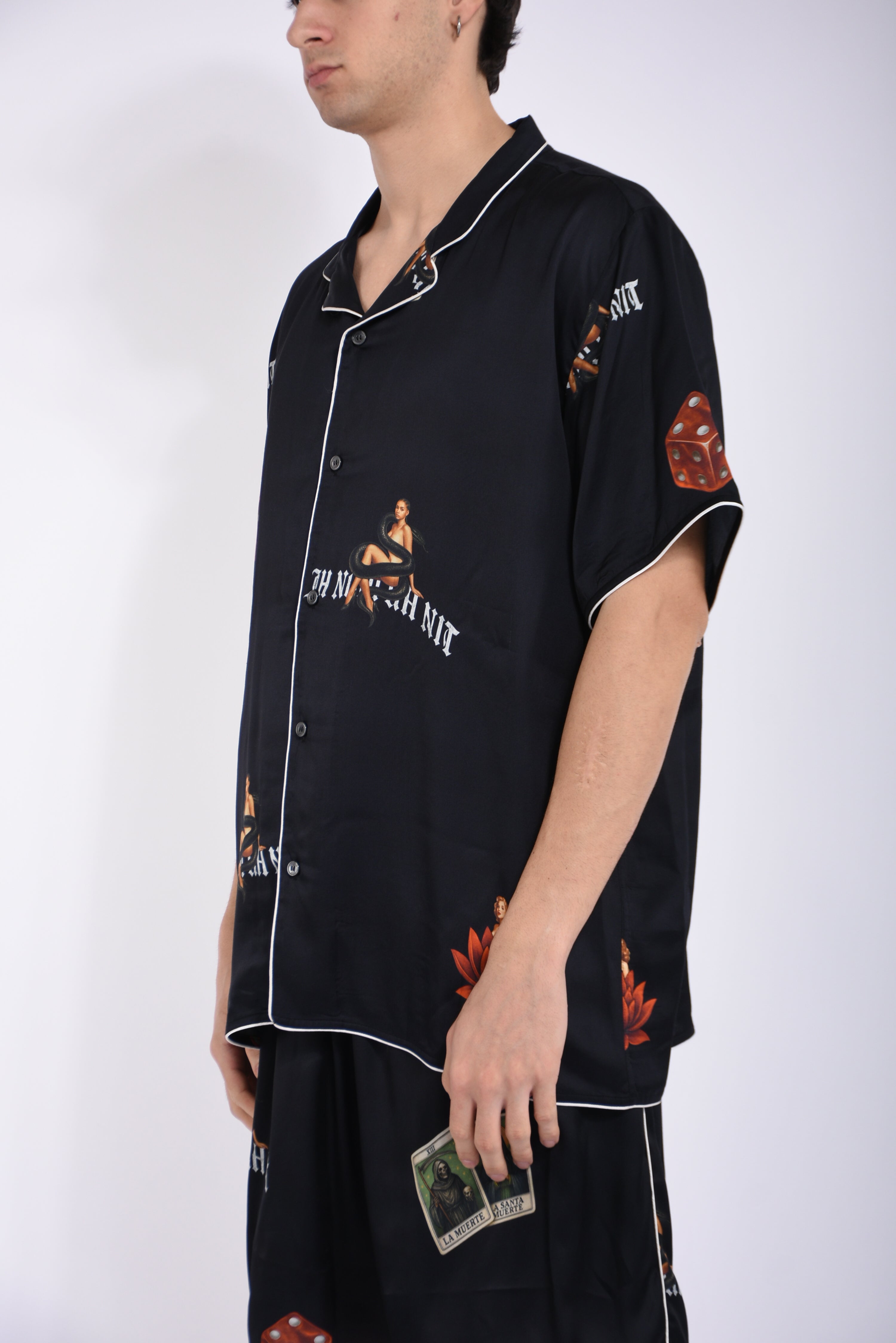 camicia old cards print