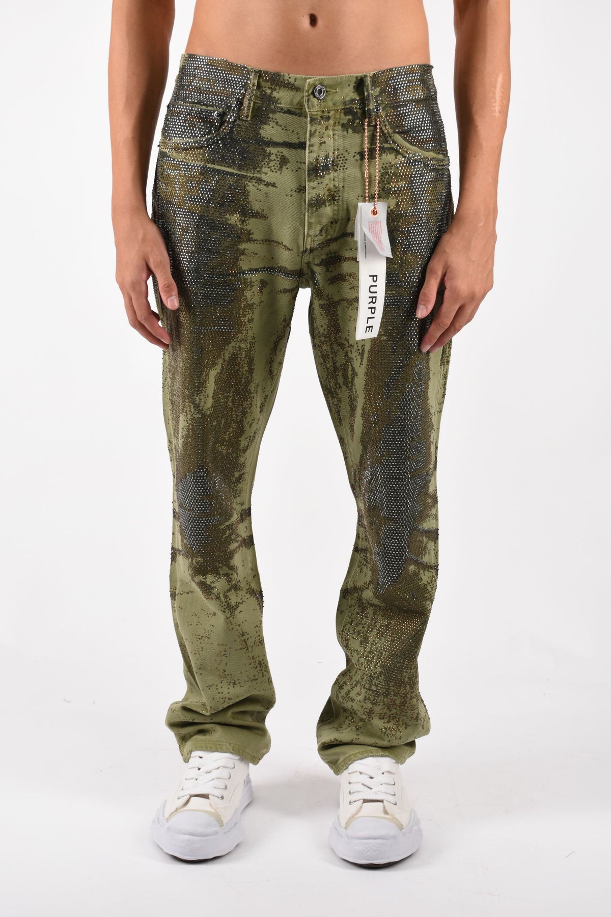 Jeans straight trompe loeil