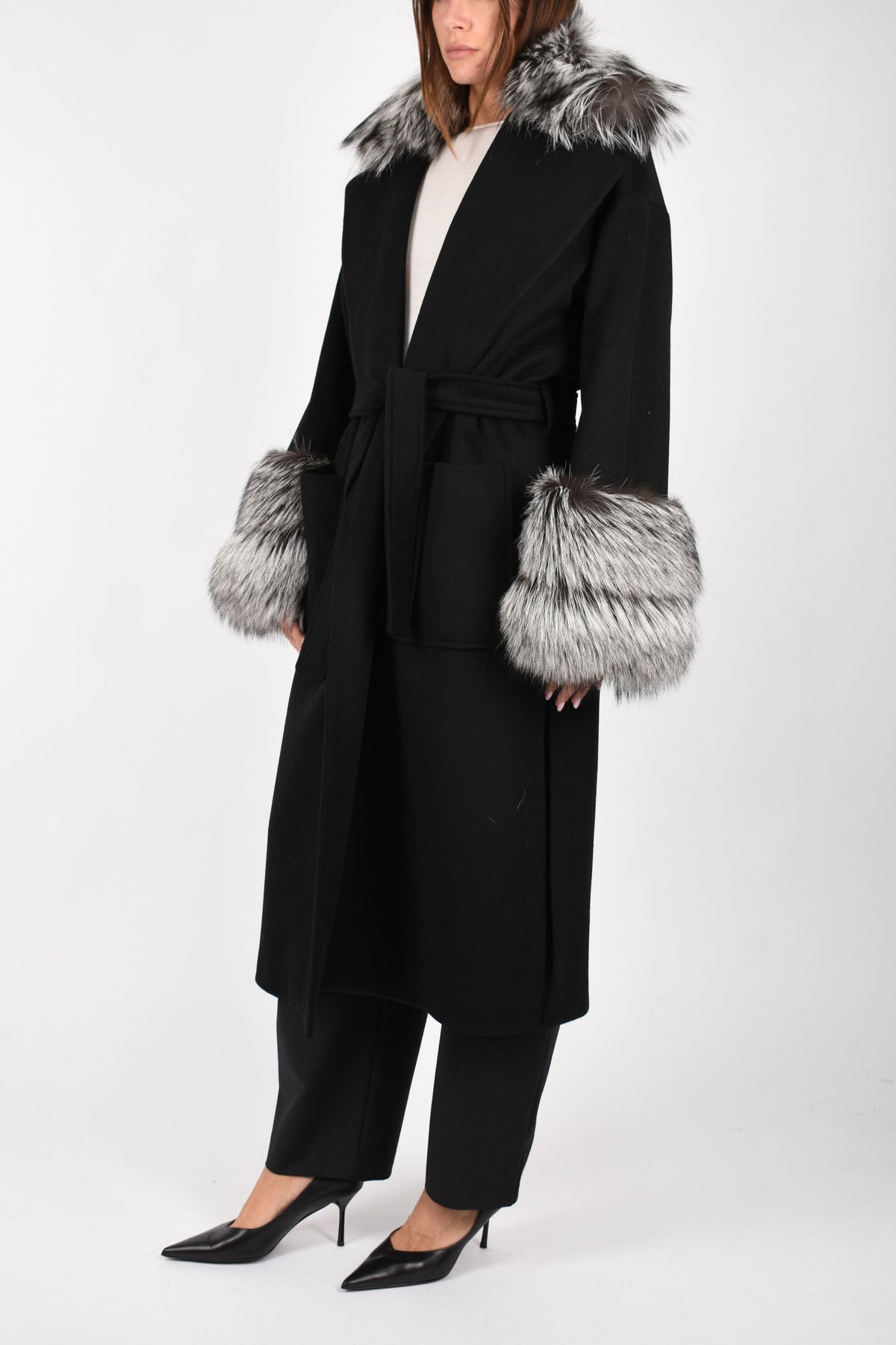 CAPPOTTO IN LANA E VOLPE CD1240