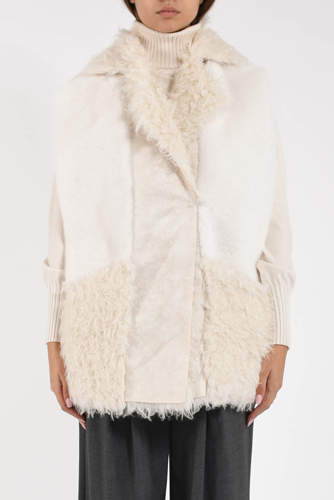 gilet con inserti in ecofur