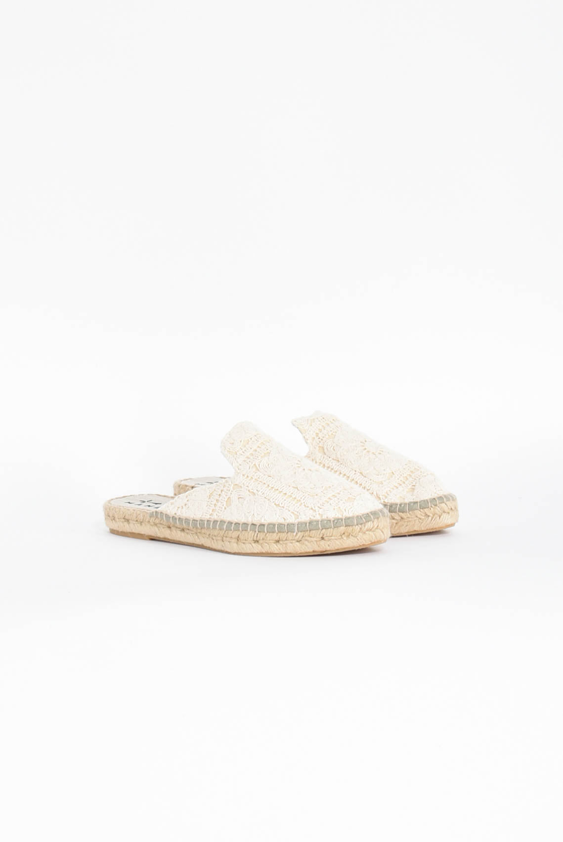 sabot cotton crochet mules