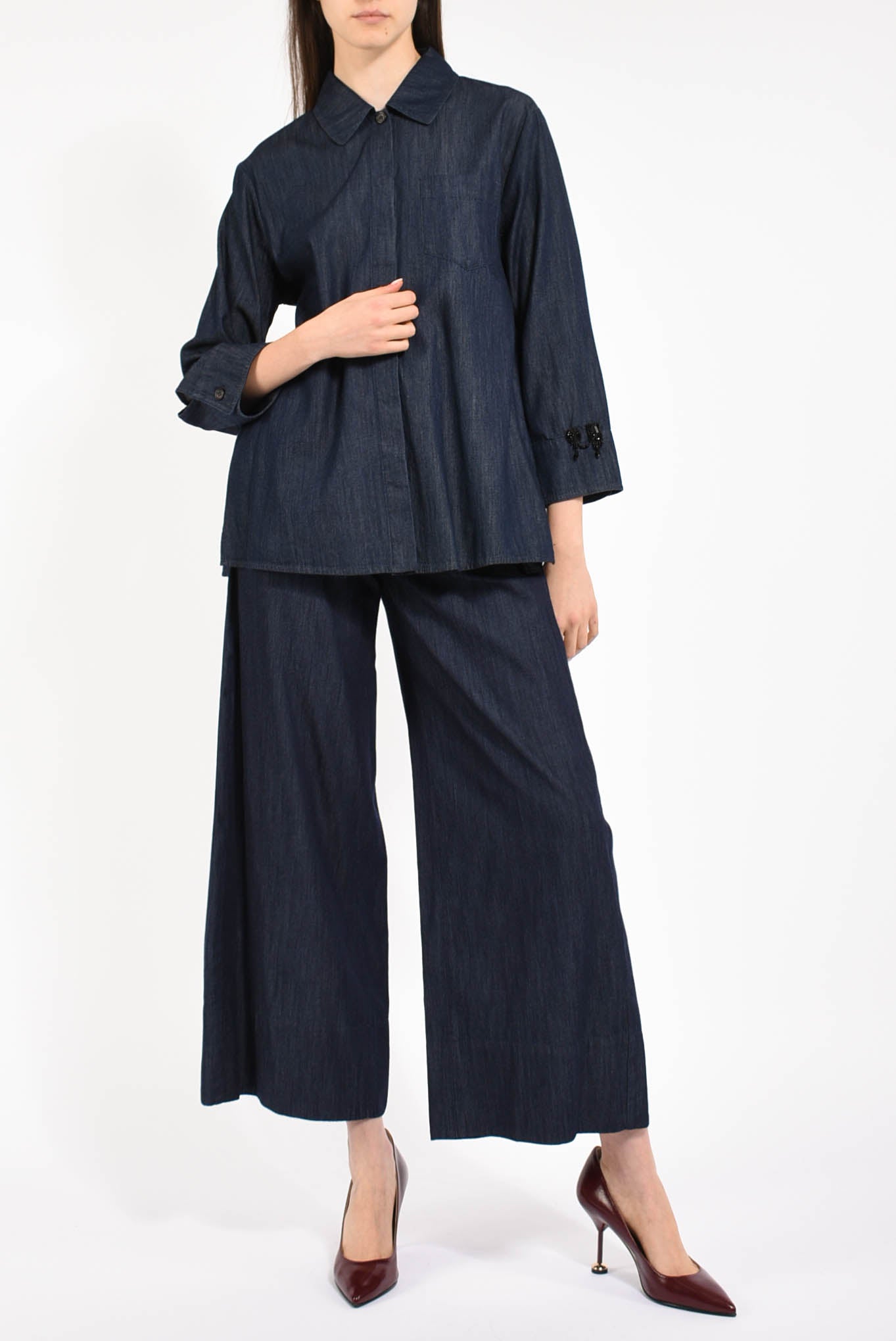 camicia in denim modello ellen