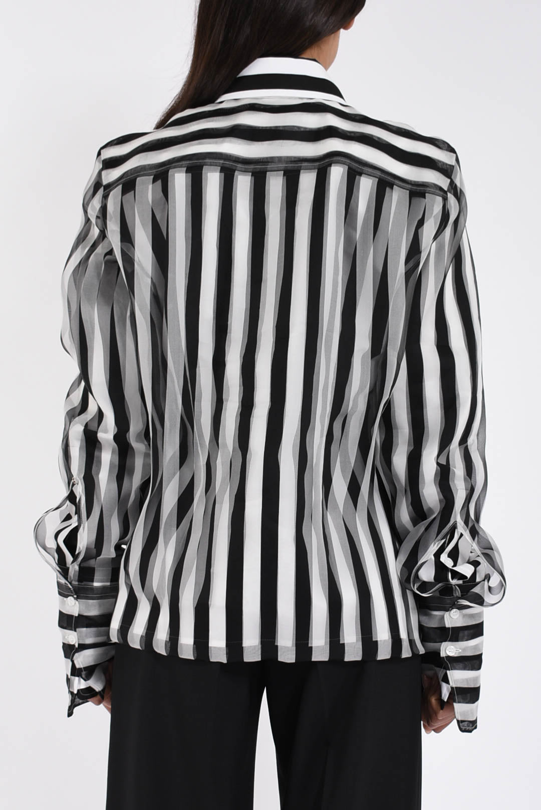 camicia in popeline e organza sumero